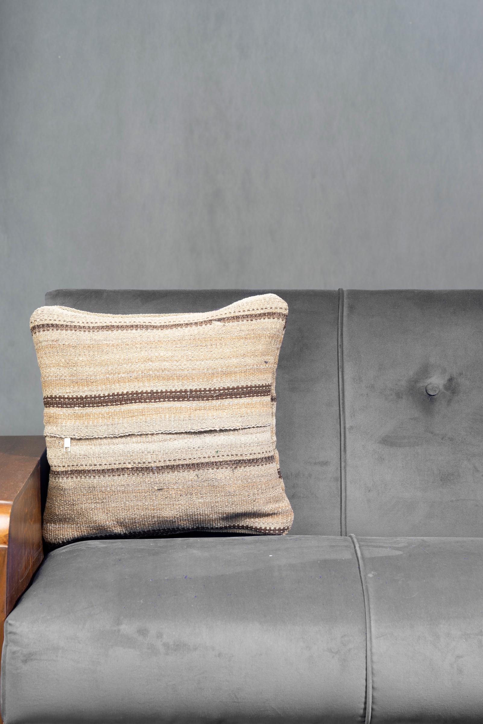 Brown Striped Jajim Cushion