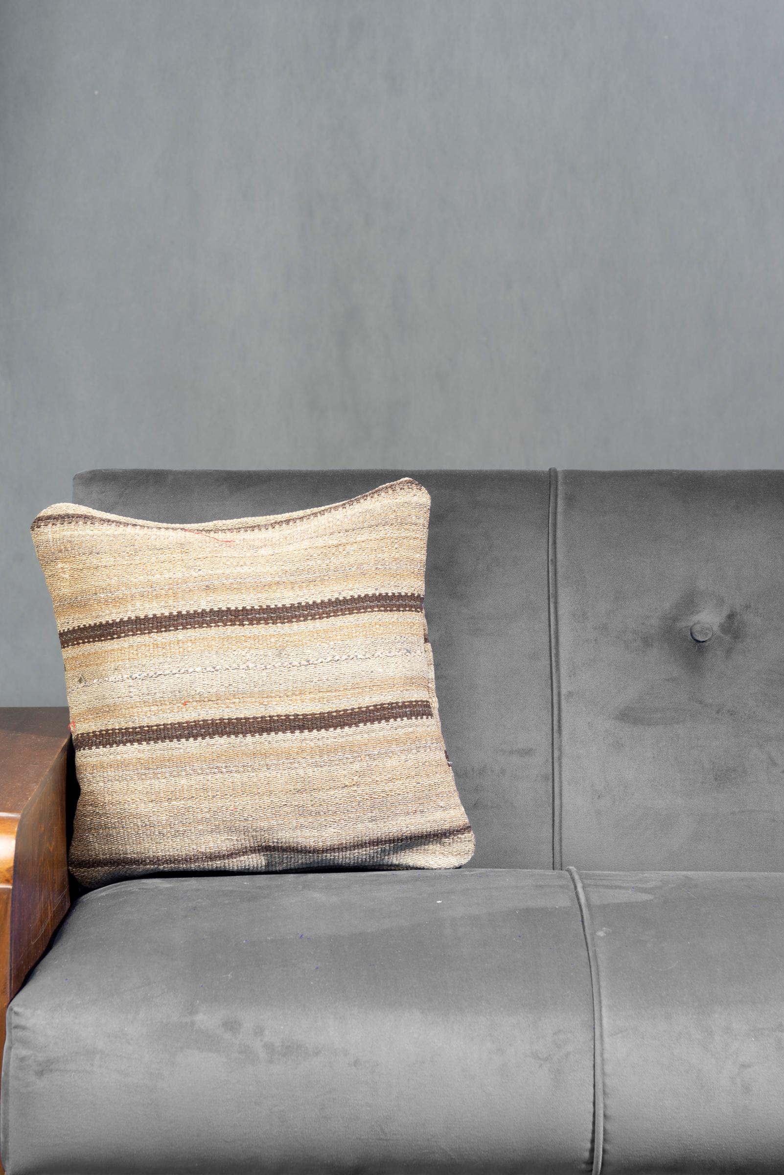 Brown Striped Jajim Cushion 40x40cm