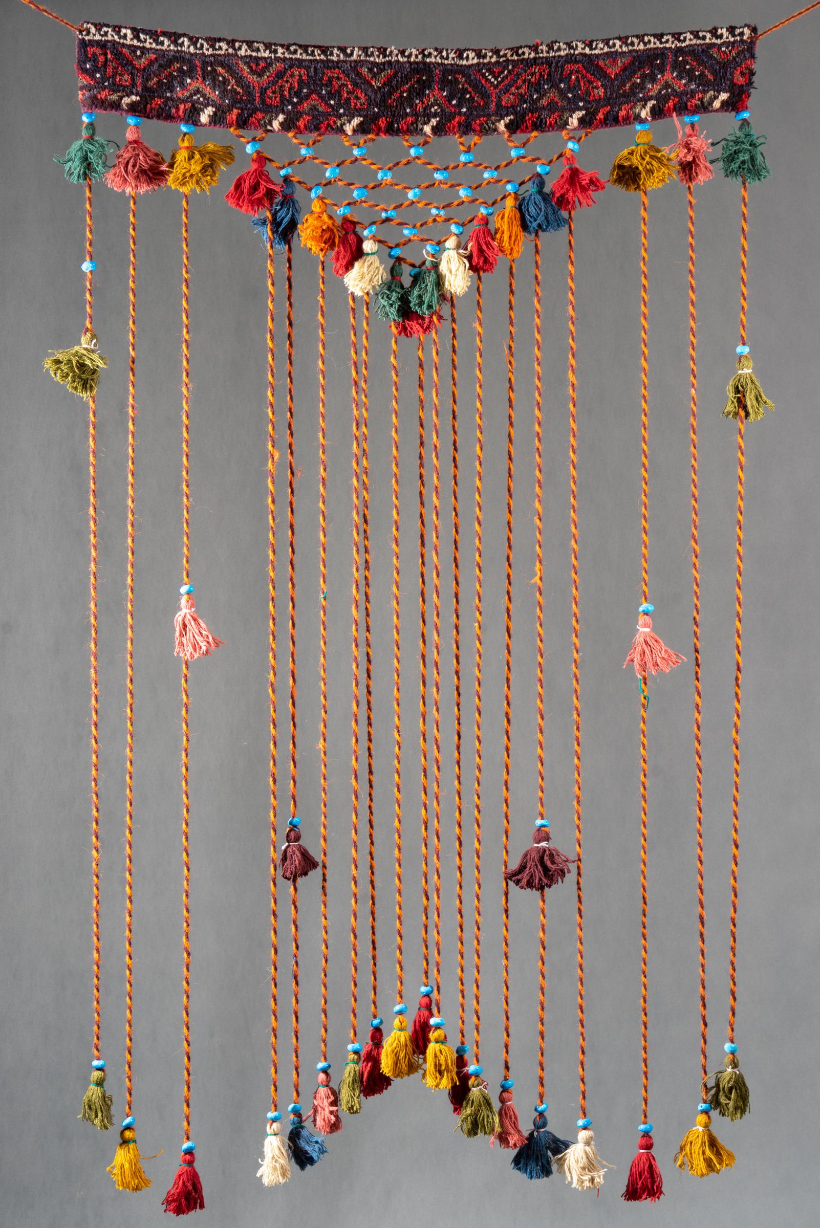 Decorative Carpet Turquoise Pearl & Tassel Wall Hanging 100 Cm - 3rd