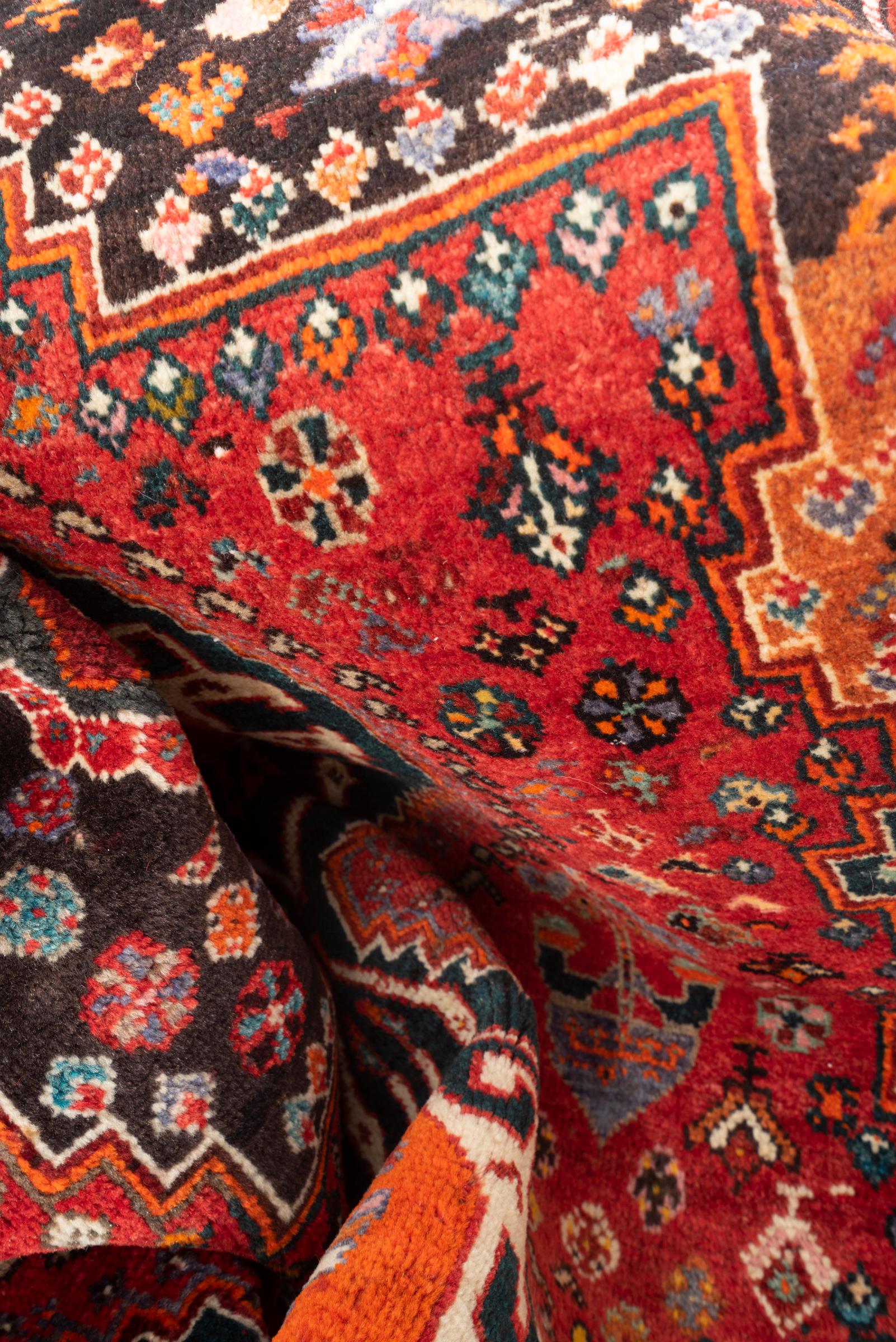 Vintage Qashqai Eqlid Double Toranj Persian Rug