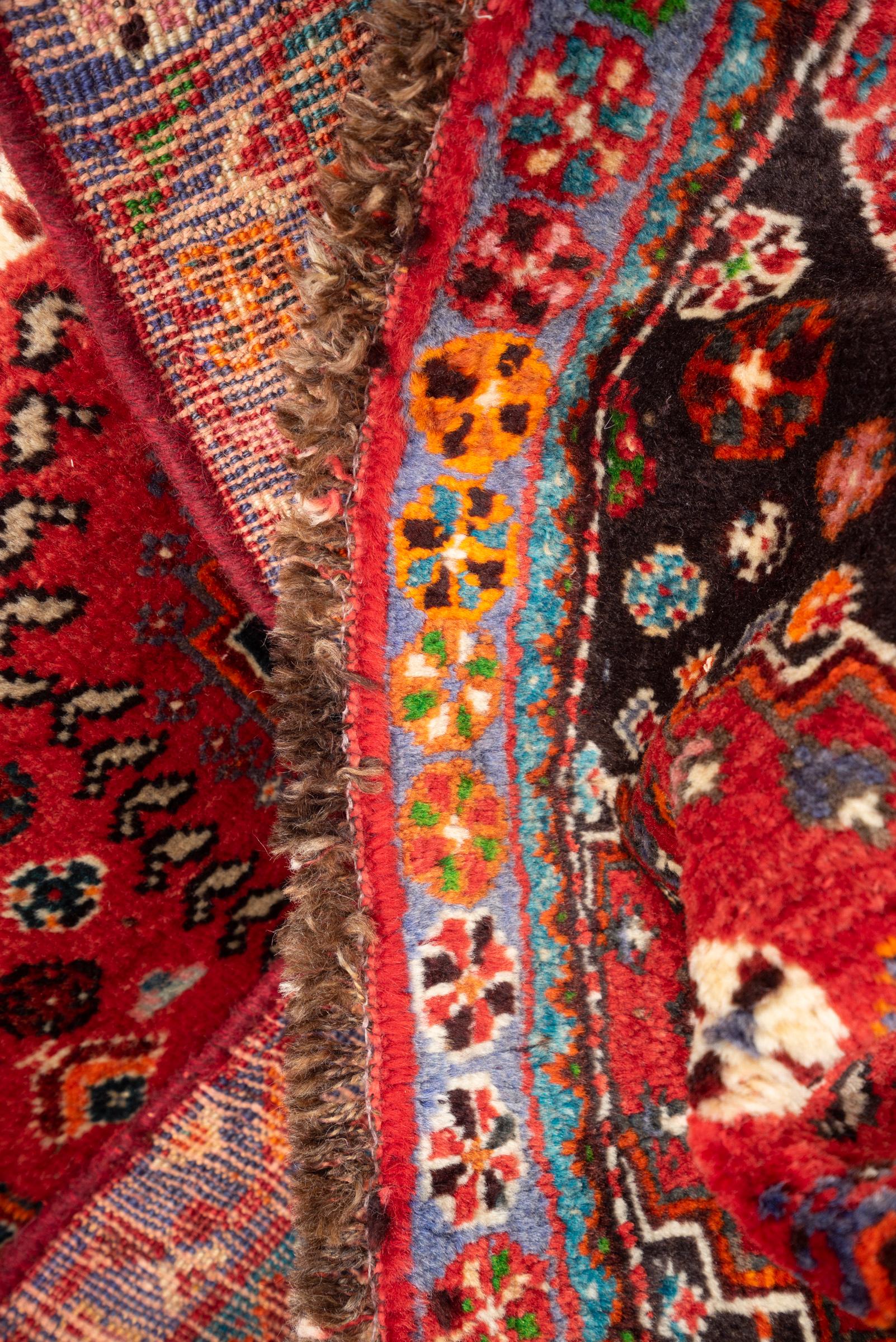 Vintage Qashqai Eqlid Double Toranj Persian Rug