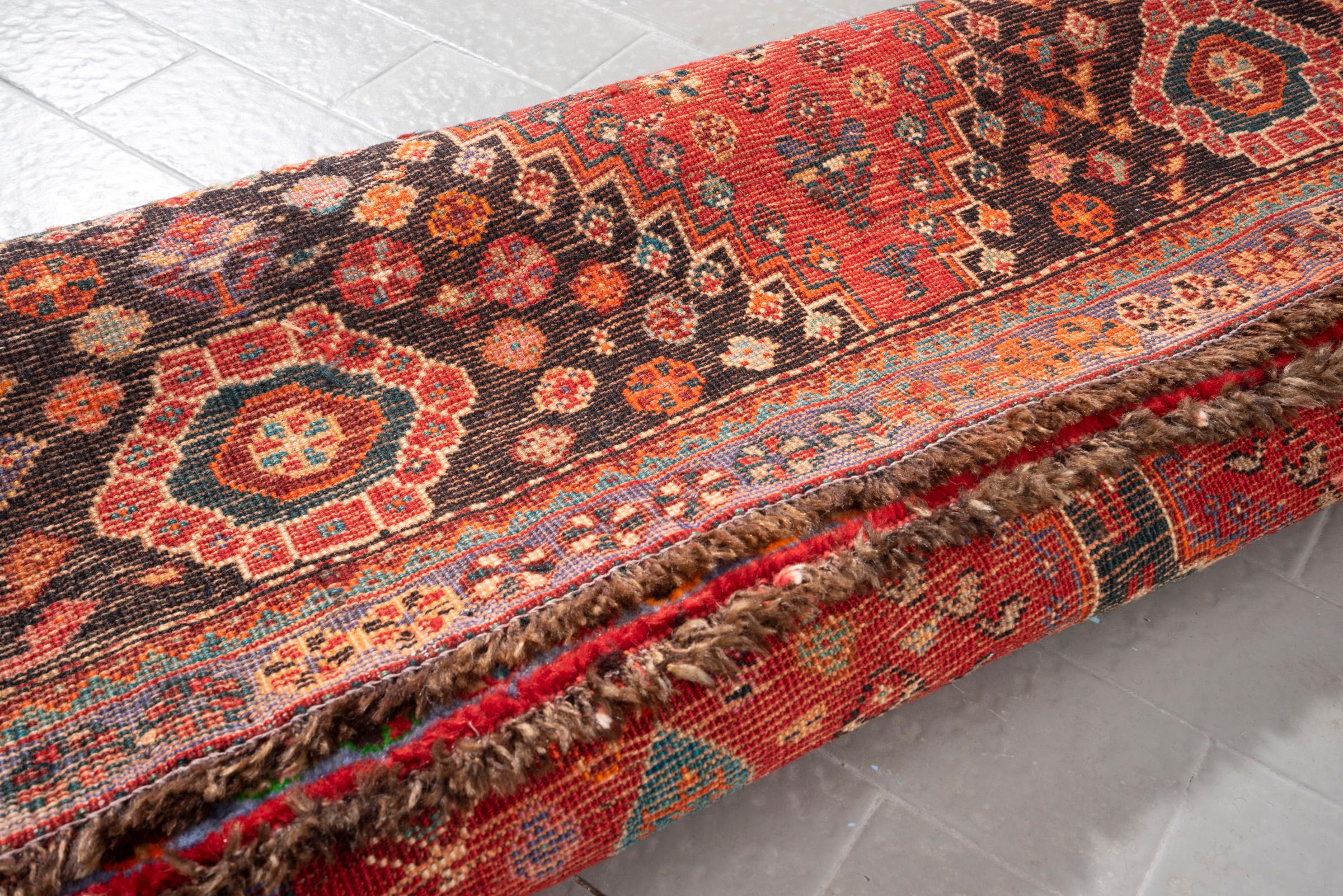 Vintage Qashqai Eqlid Double Toranj Persian Rug