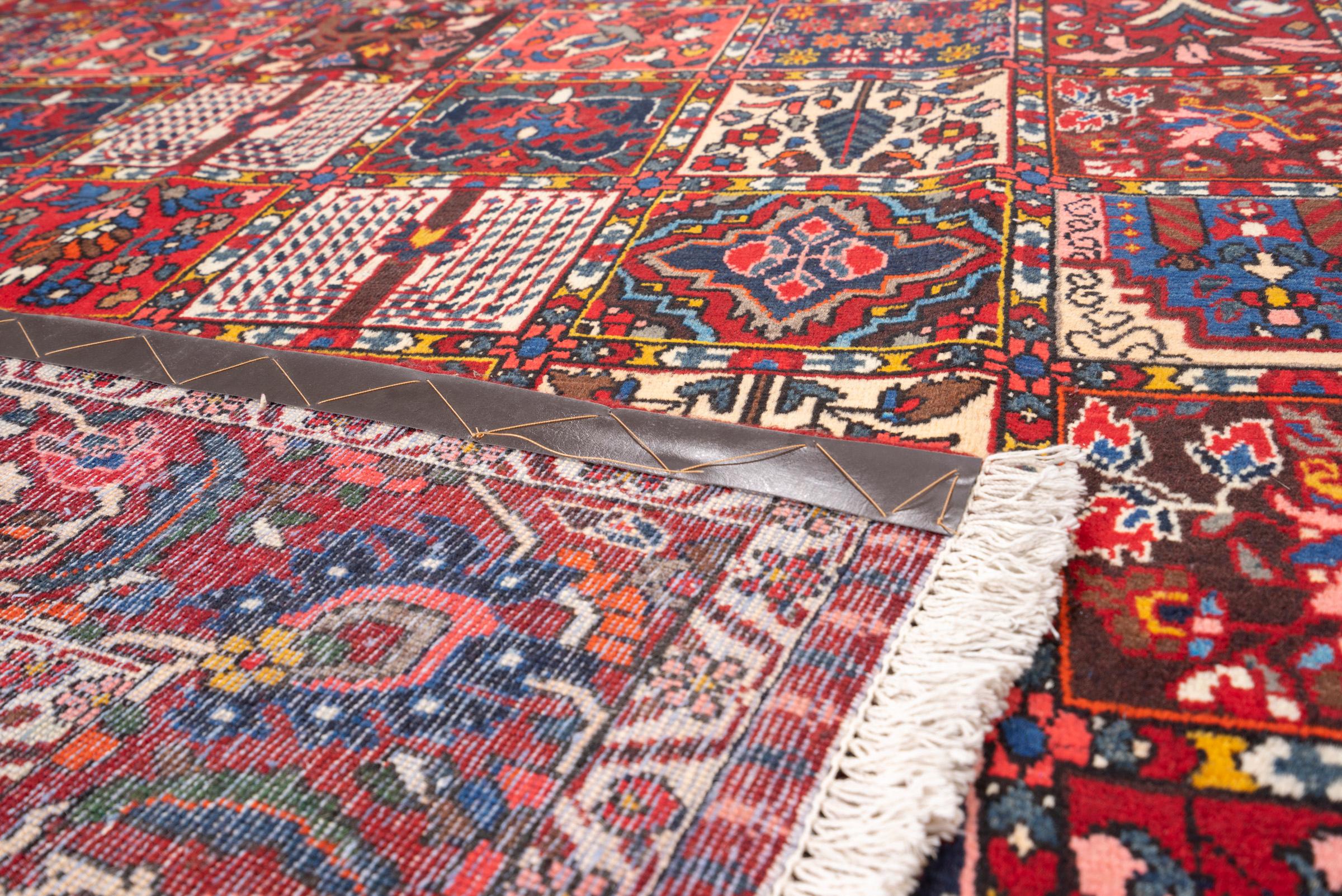 Vintage Bakhtiari Persian garden Kheshti Rug