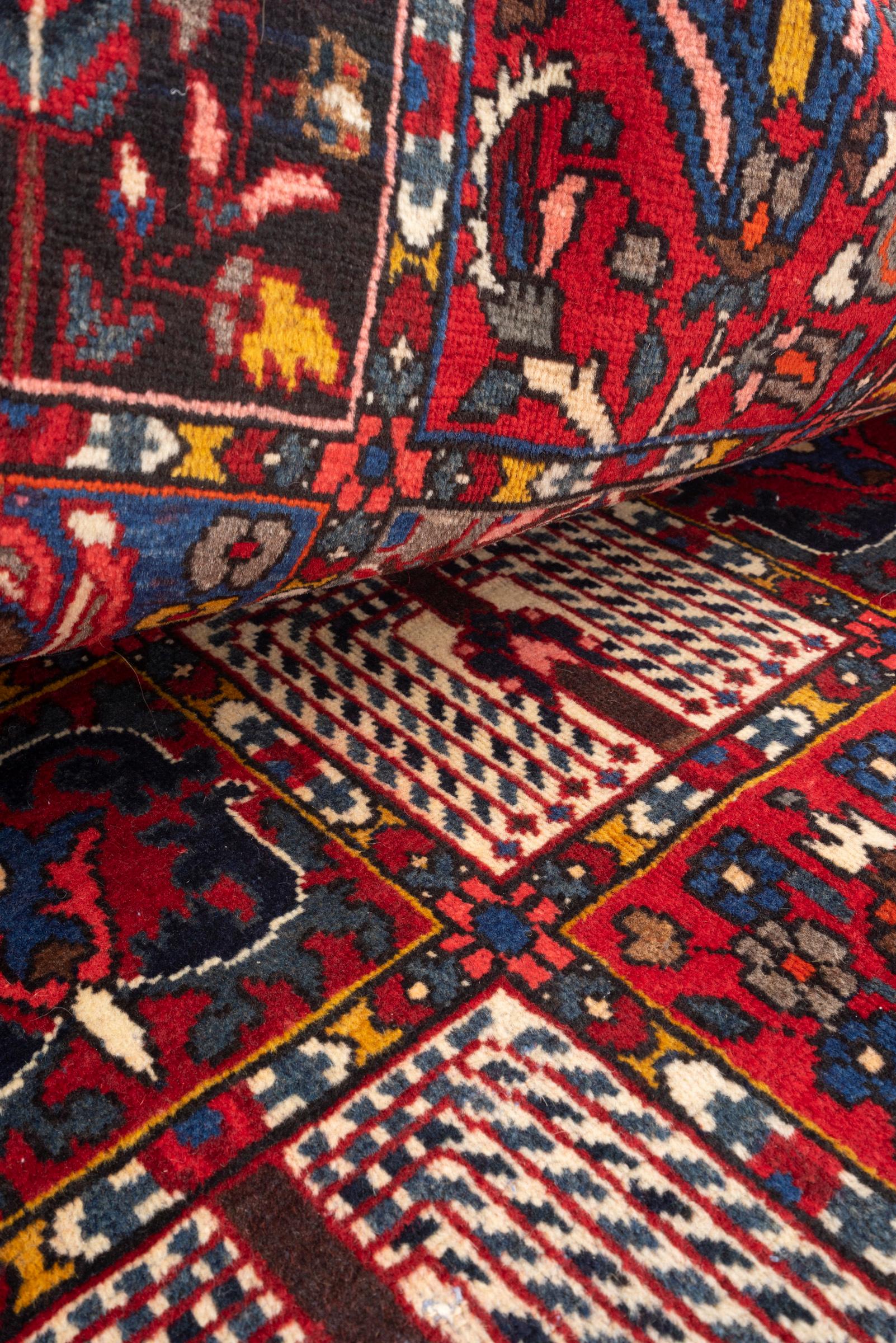 Vintage Bakhtiari Persian garden Kheshti Rug