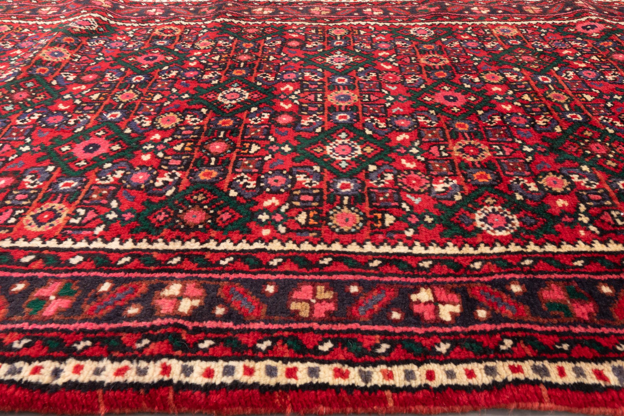 Vintage Hamadan Mahi Persian Runner Rug