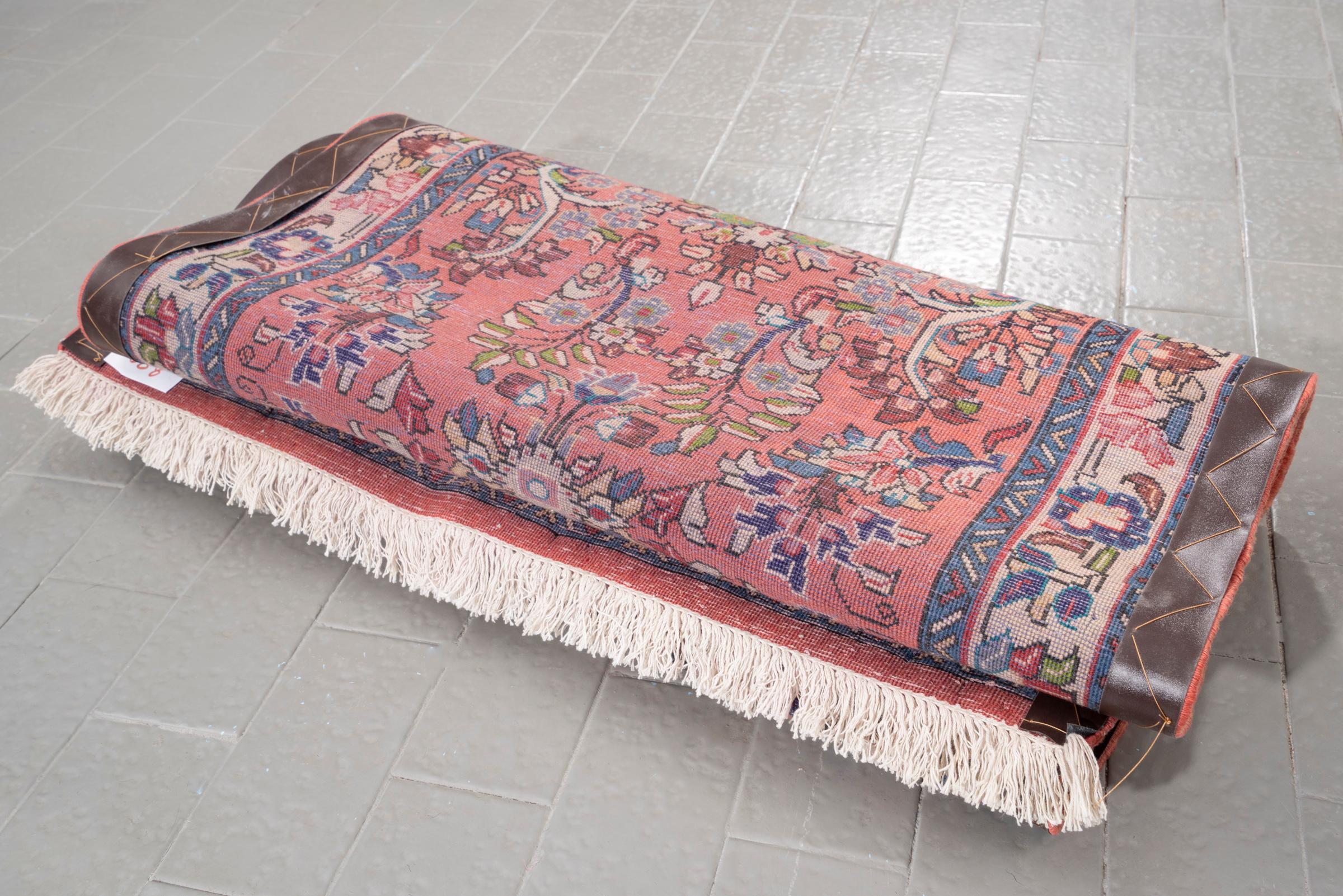 Vintage Sarouk Copper Afshan Persian Runner Rug