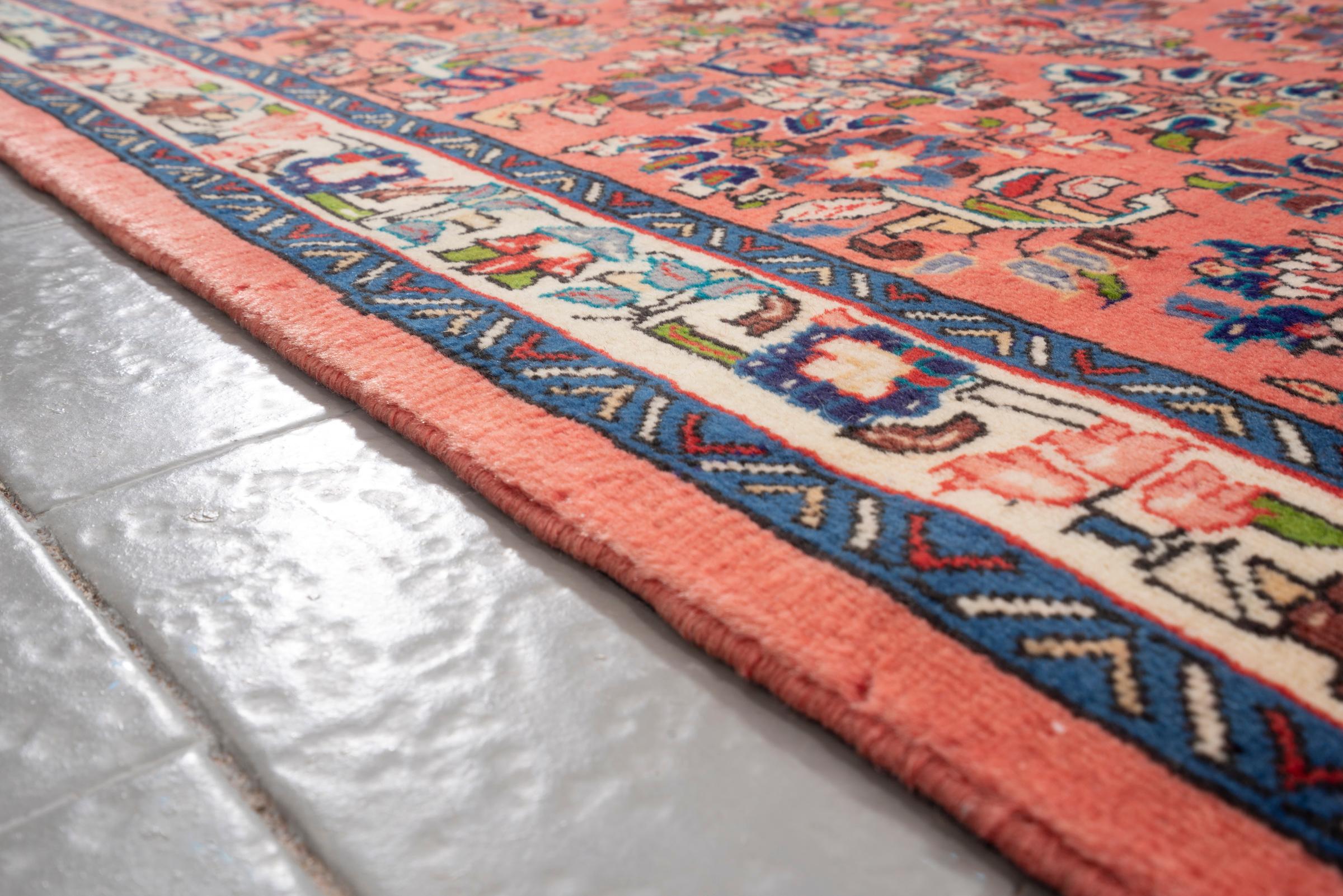 Vintage Sarouk Copper Afshan Persian Runner Rug