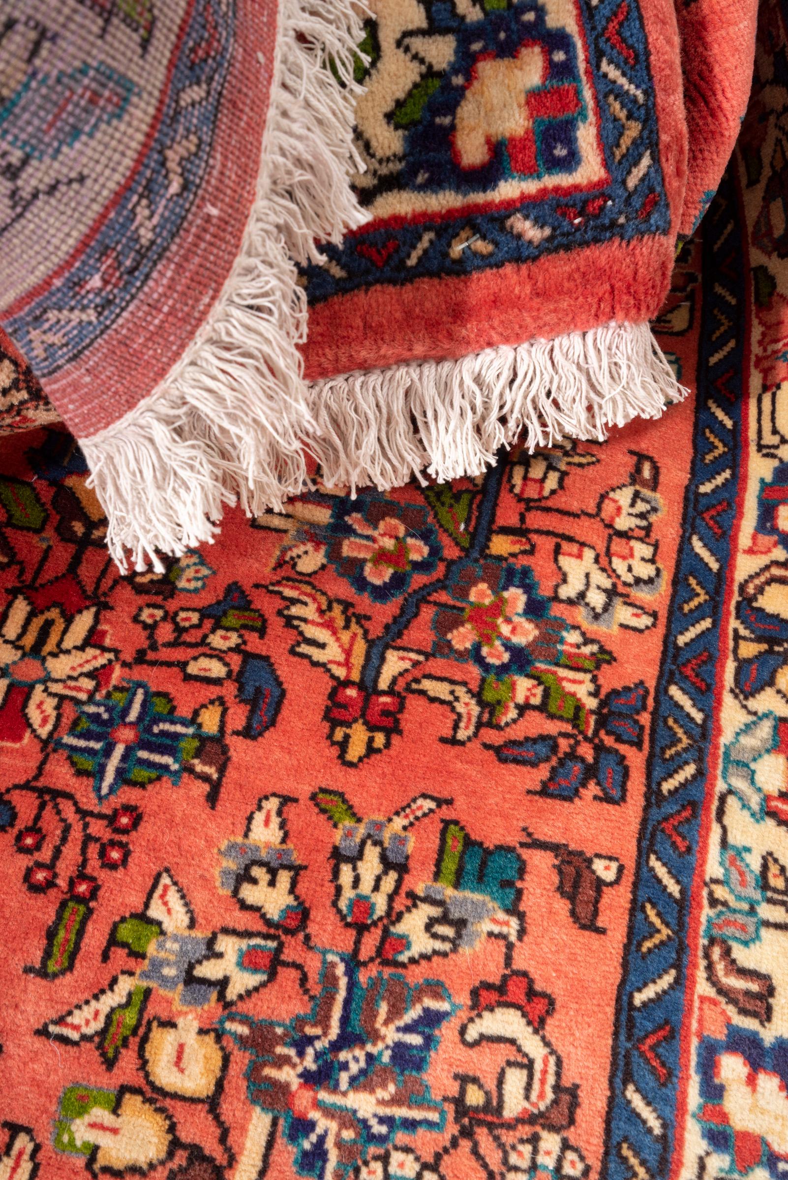 Vintage Sarouk Copper Afshan Persian Runner Rug