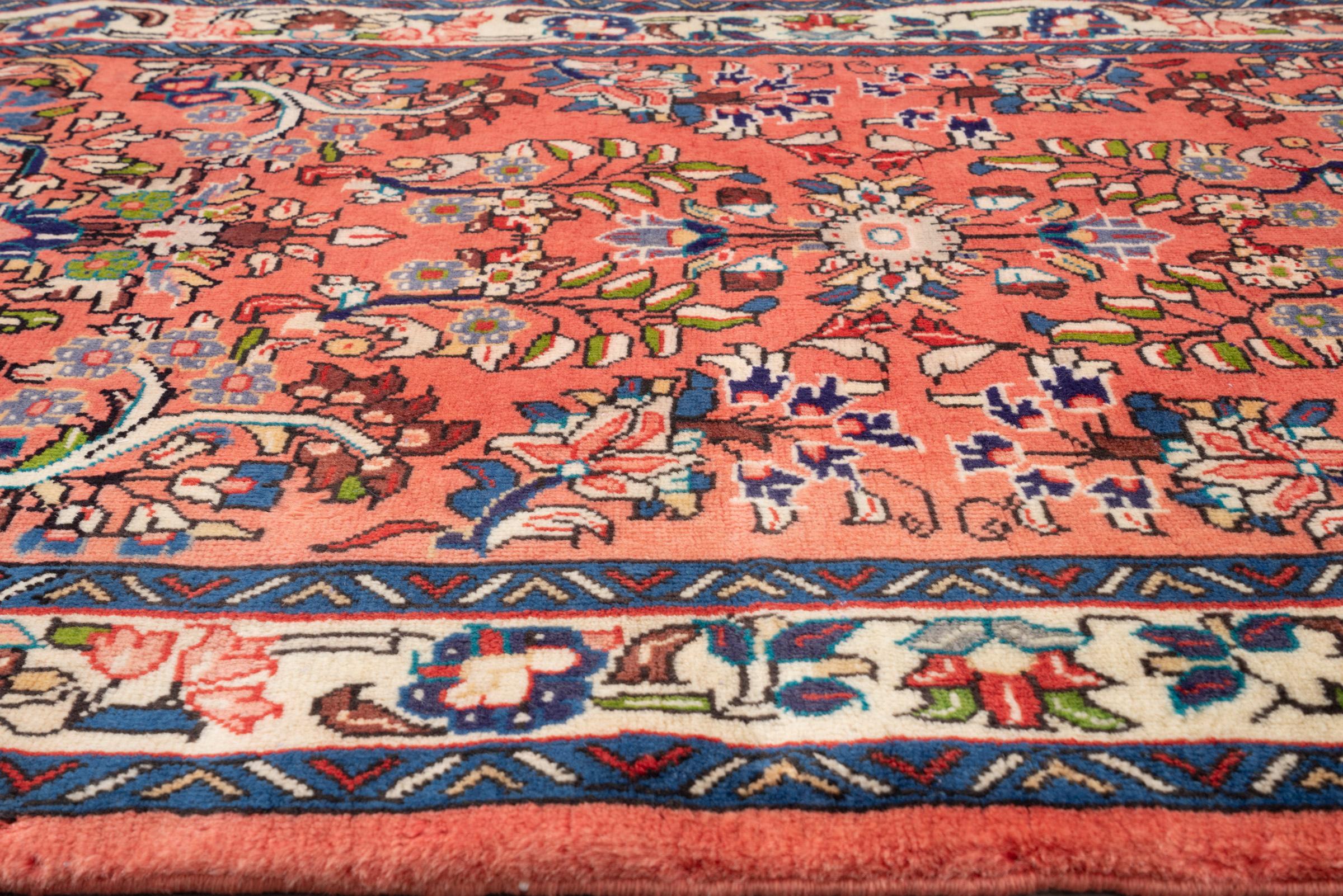 Vintage Sarouk Copper Afshan Persian Runner Rug