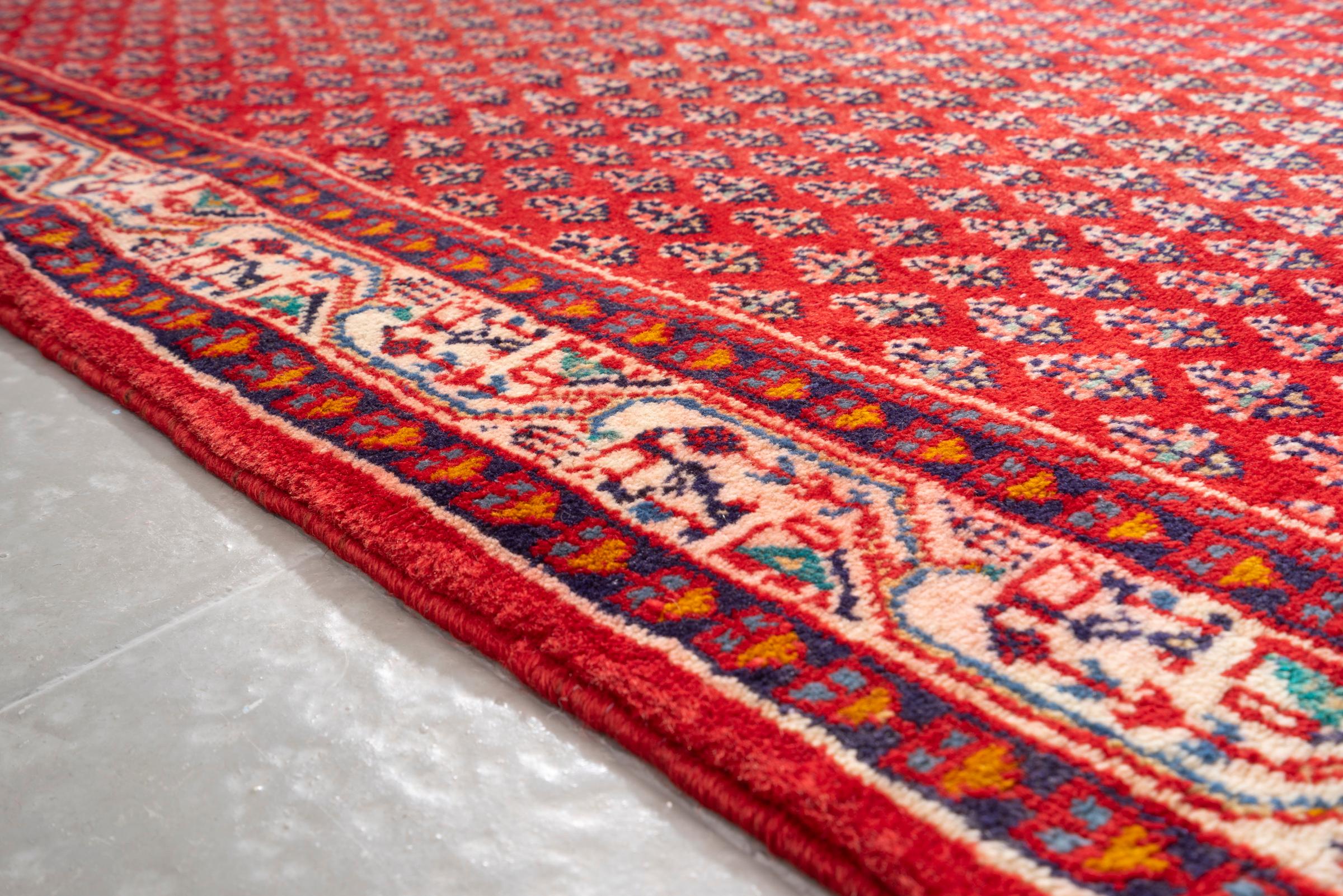 Vintage Arak Boteh Mir Persian Poshti Rug