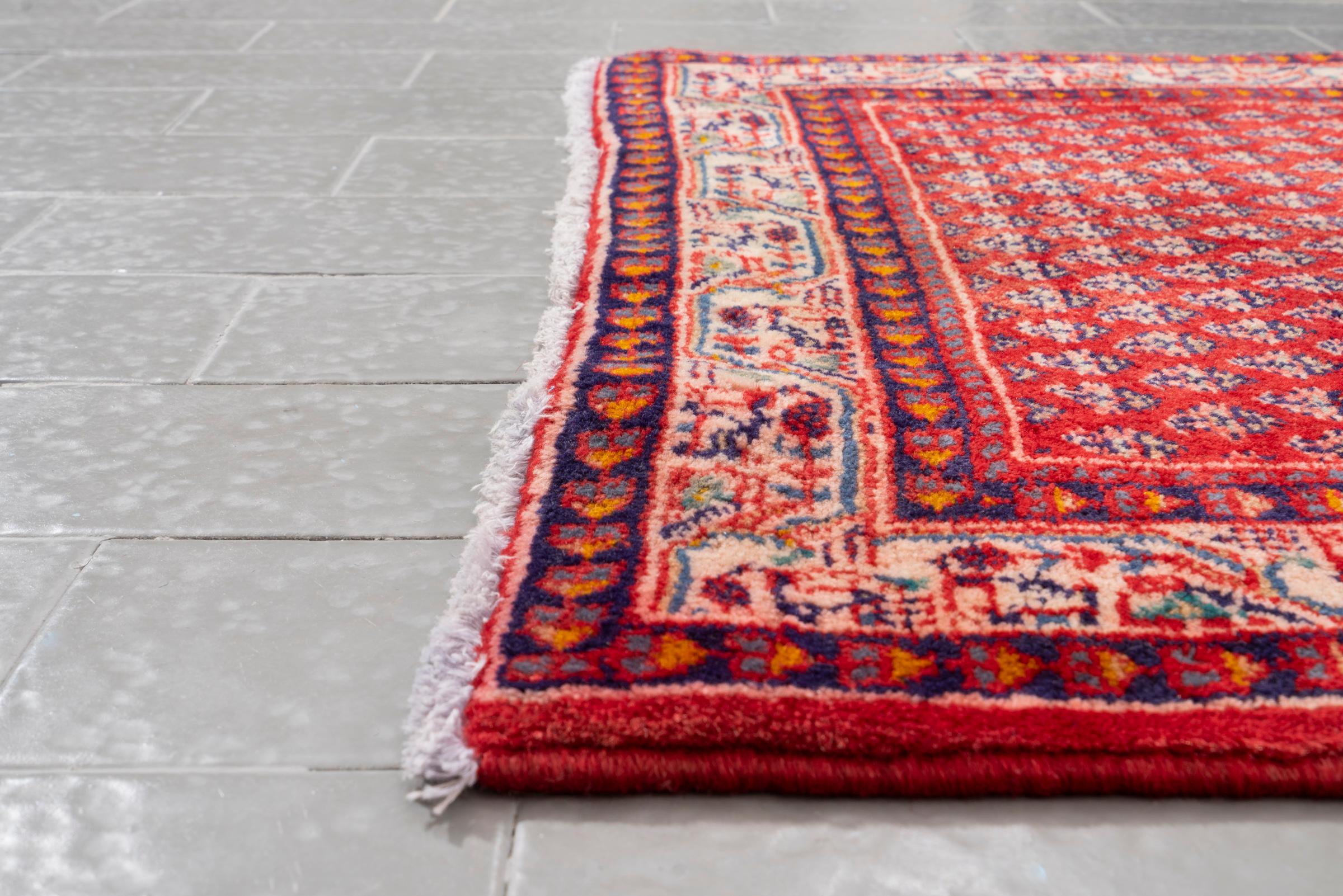 Vintage Arak Boteh Mir Persian Poshti Rug