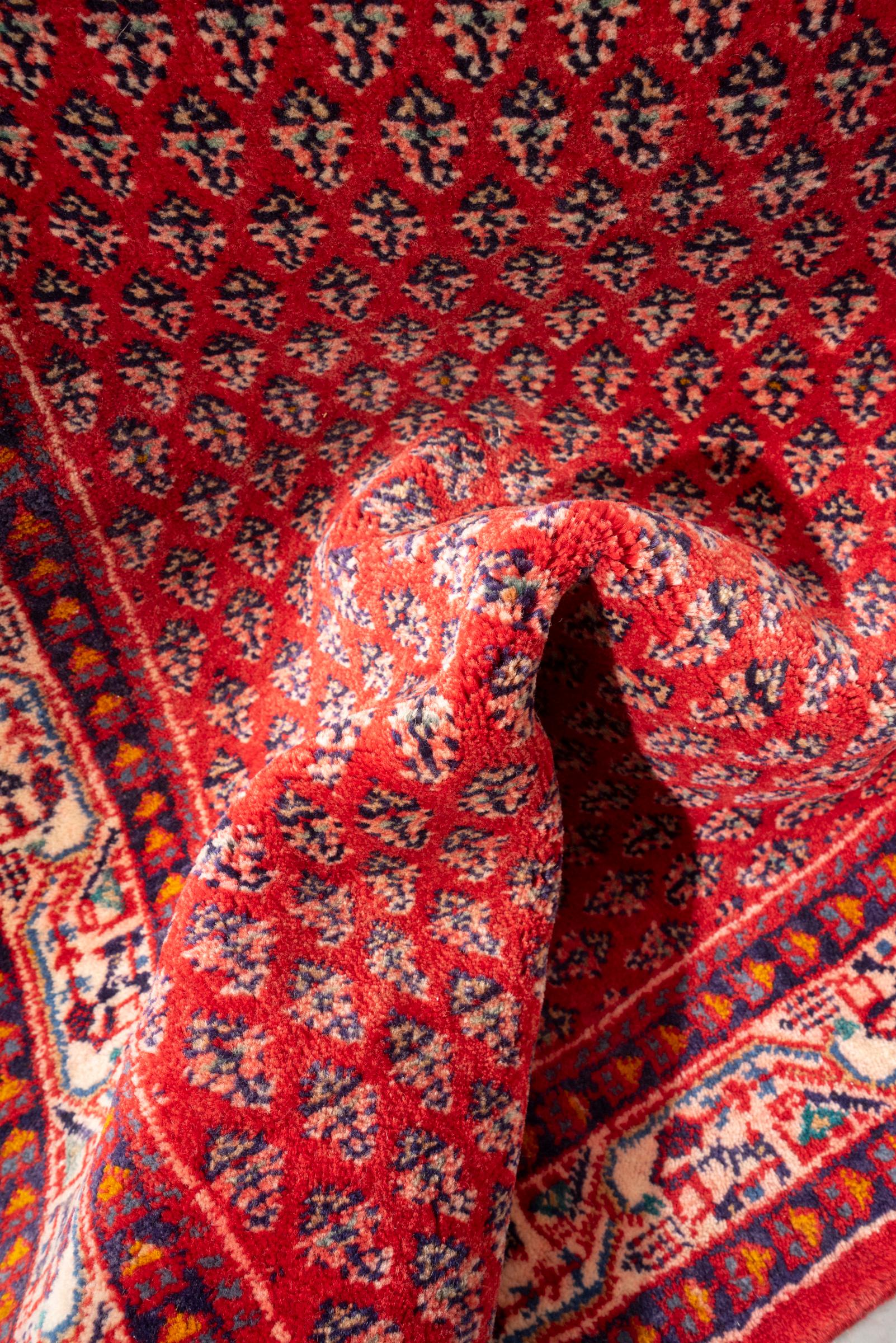 Vintage Arak Boteh Mir Persian Poshti Rug