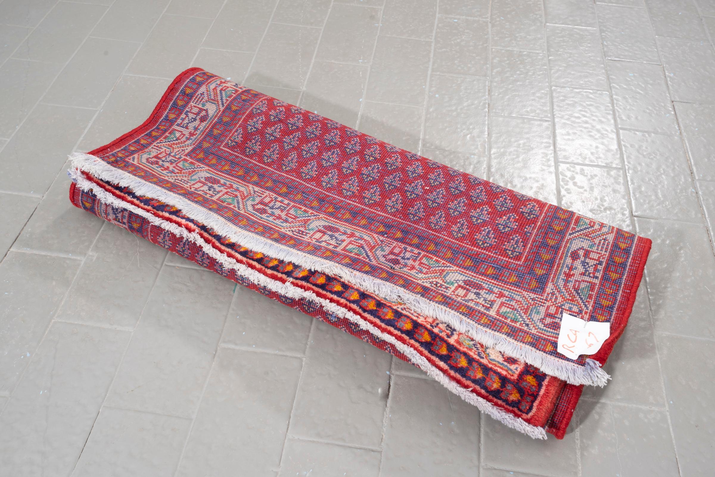 Vintage Arak Boteh Mir Persian Poshti Rug