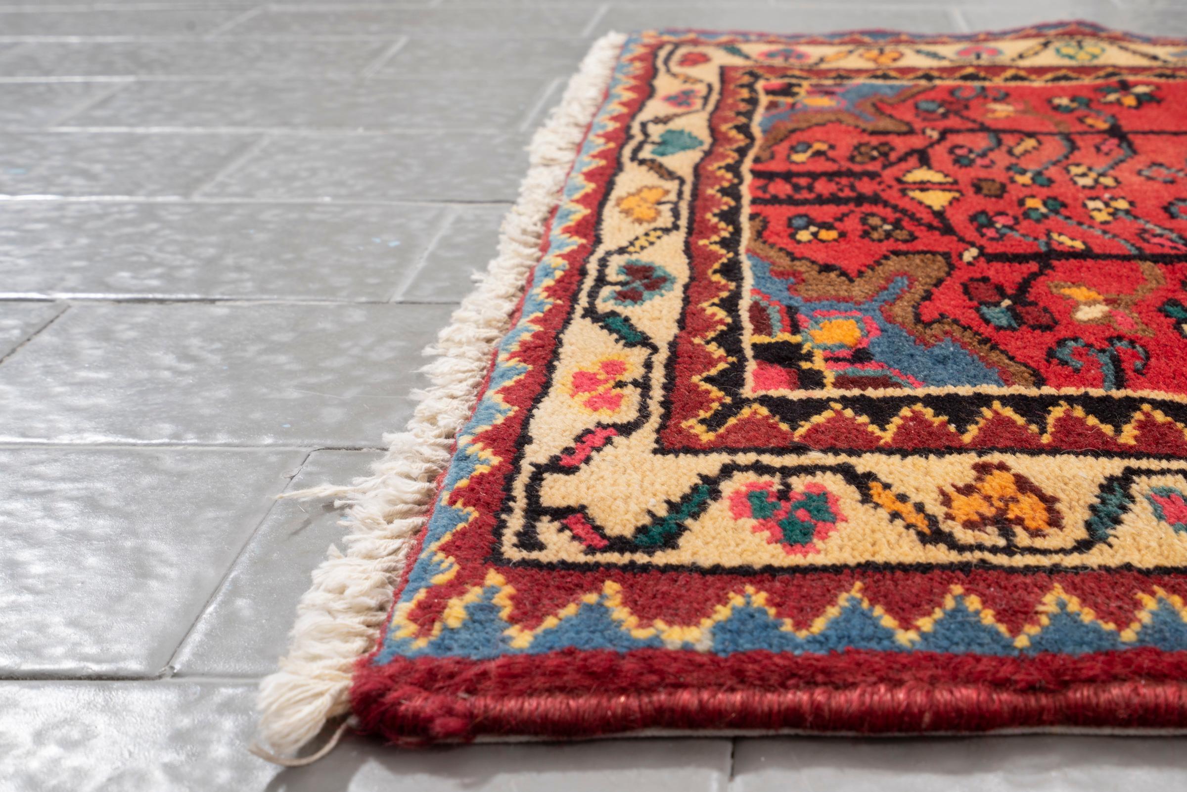 Vintage Toiserkan Lachak Toranj Persian Poshti Rug