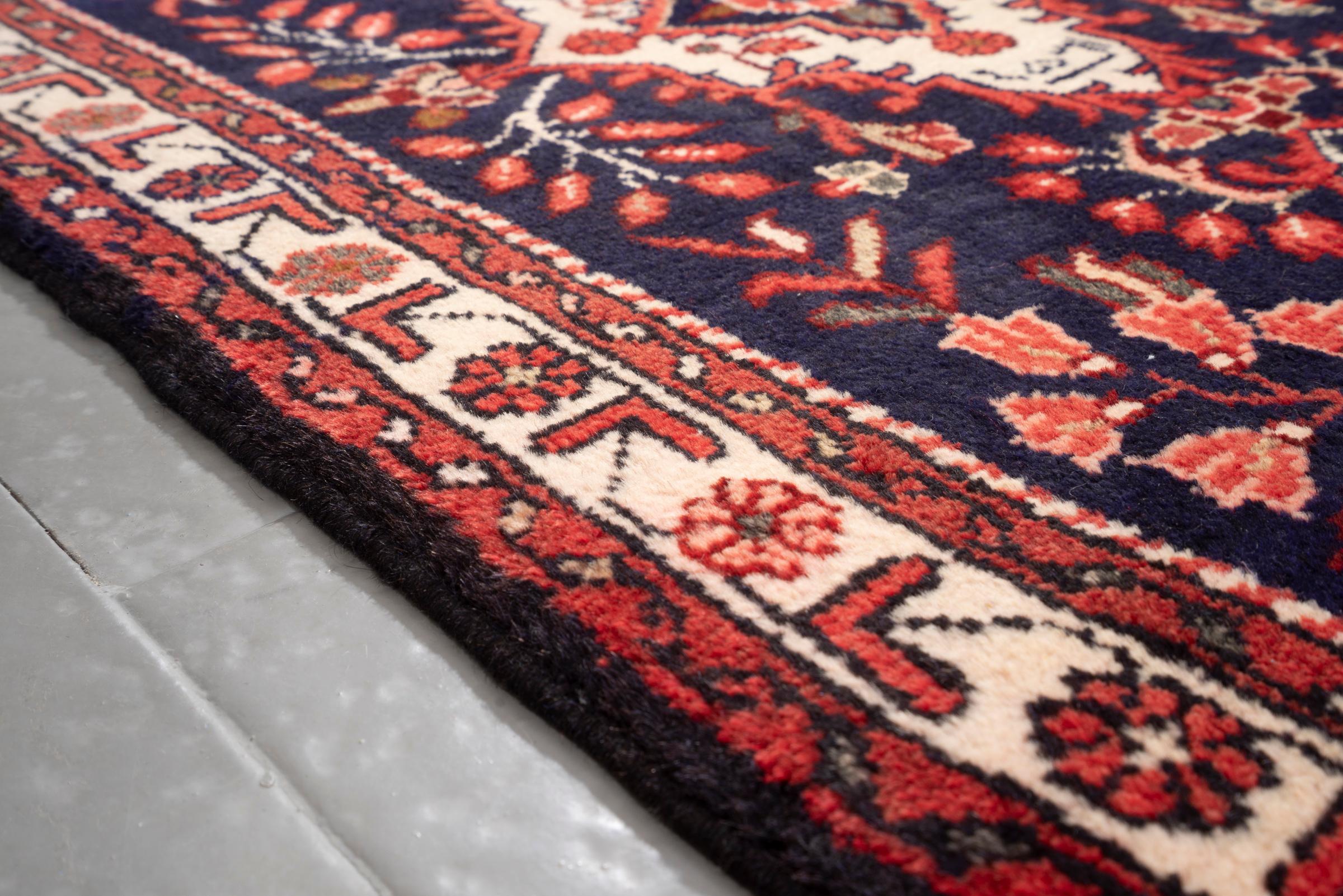 Vintage Hamedan Toranj Dated (1978) Persian Poshti Rug 2