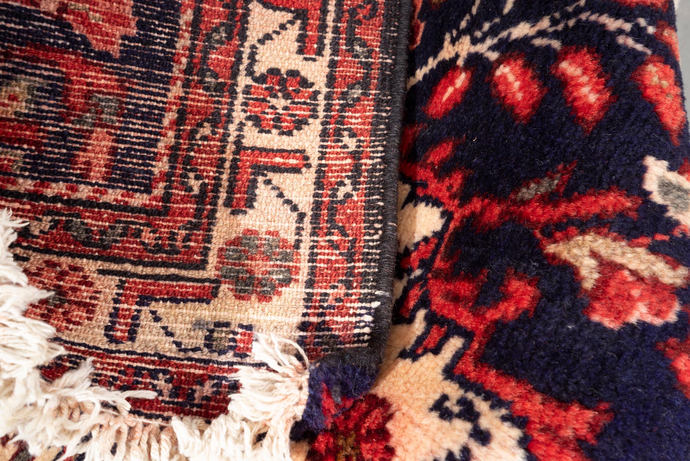 Vintage Hamadan Toranj Dated (1978) Persian Poshti Rug 1