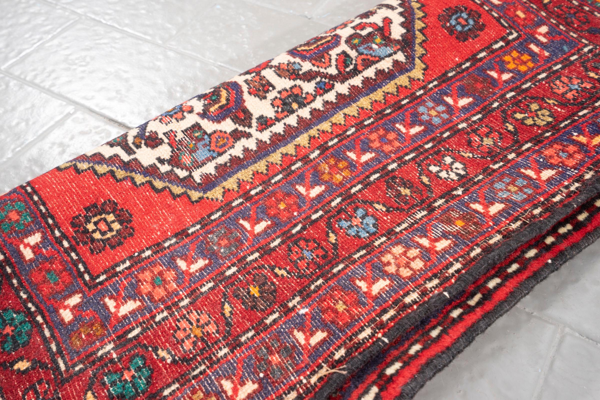 Vintage Rudbar Mahi Persian Poshti Rug 2
