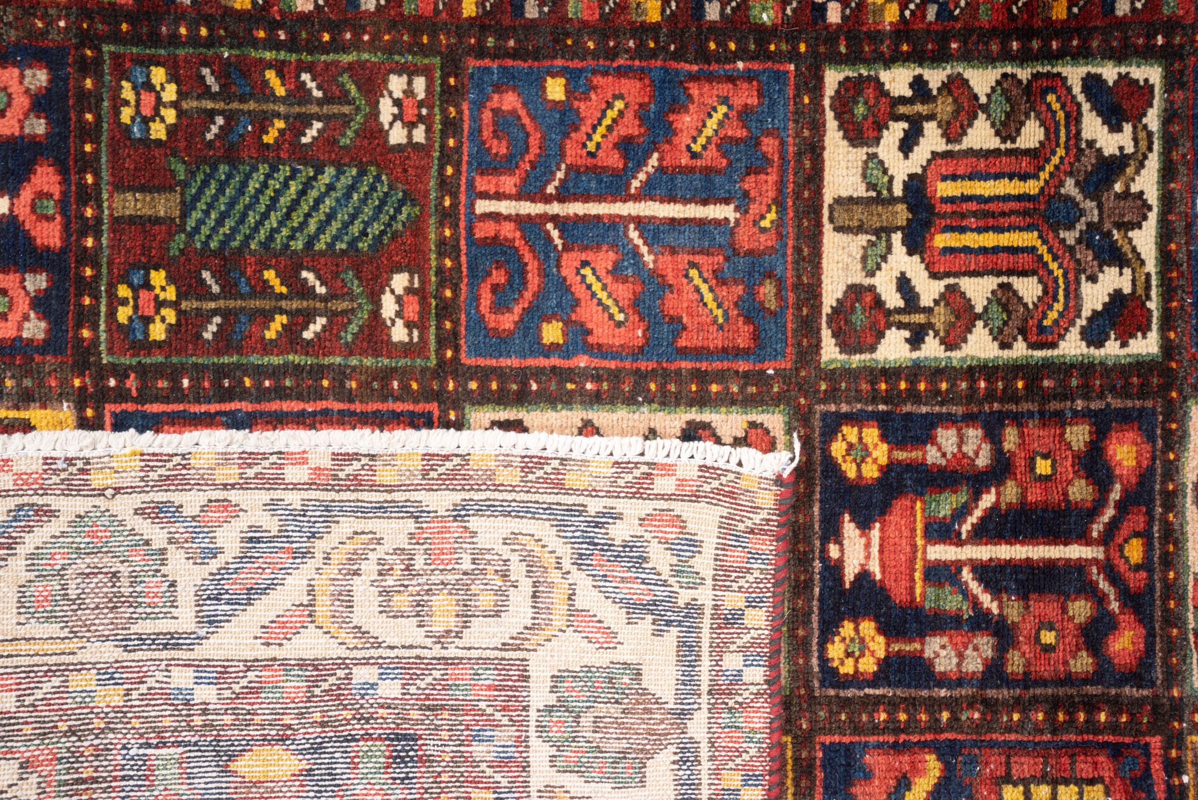 Antique Bakhtiari Persian Garden Kheshti Rug