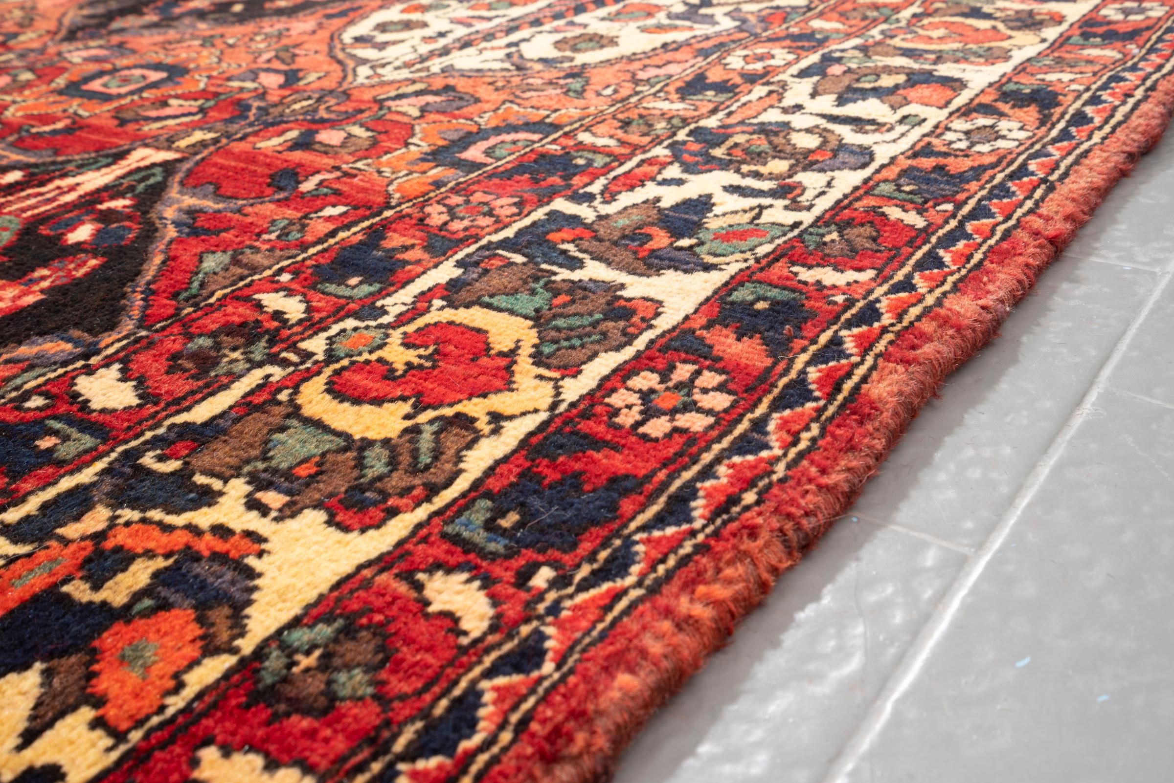 Vintage Bakhtiari Cypress Lattices Persian Rug