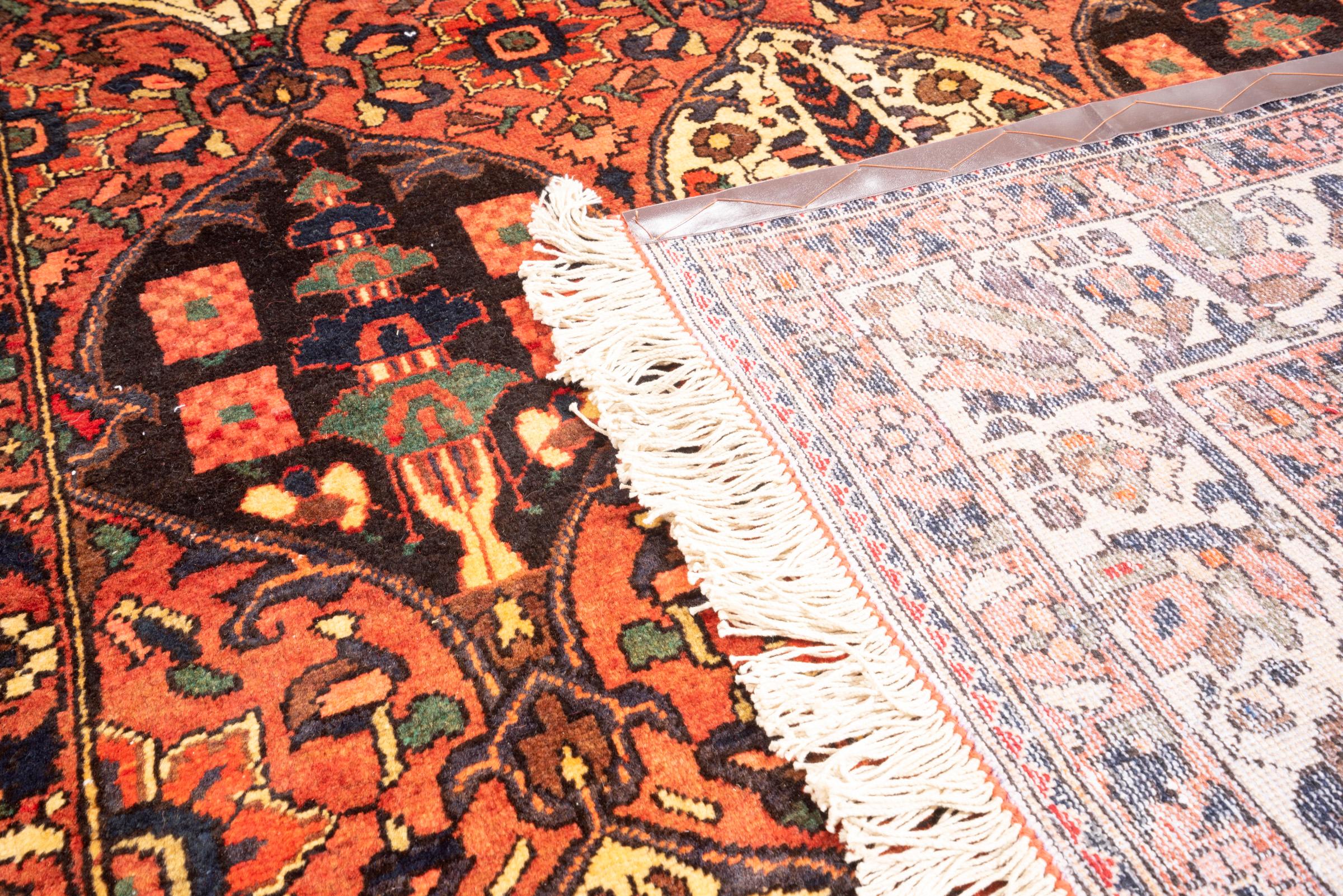 Vintage Bakhtiari Cypress Lattices Persian Rug