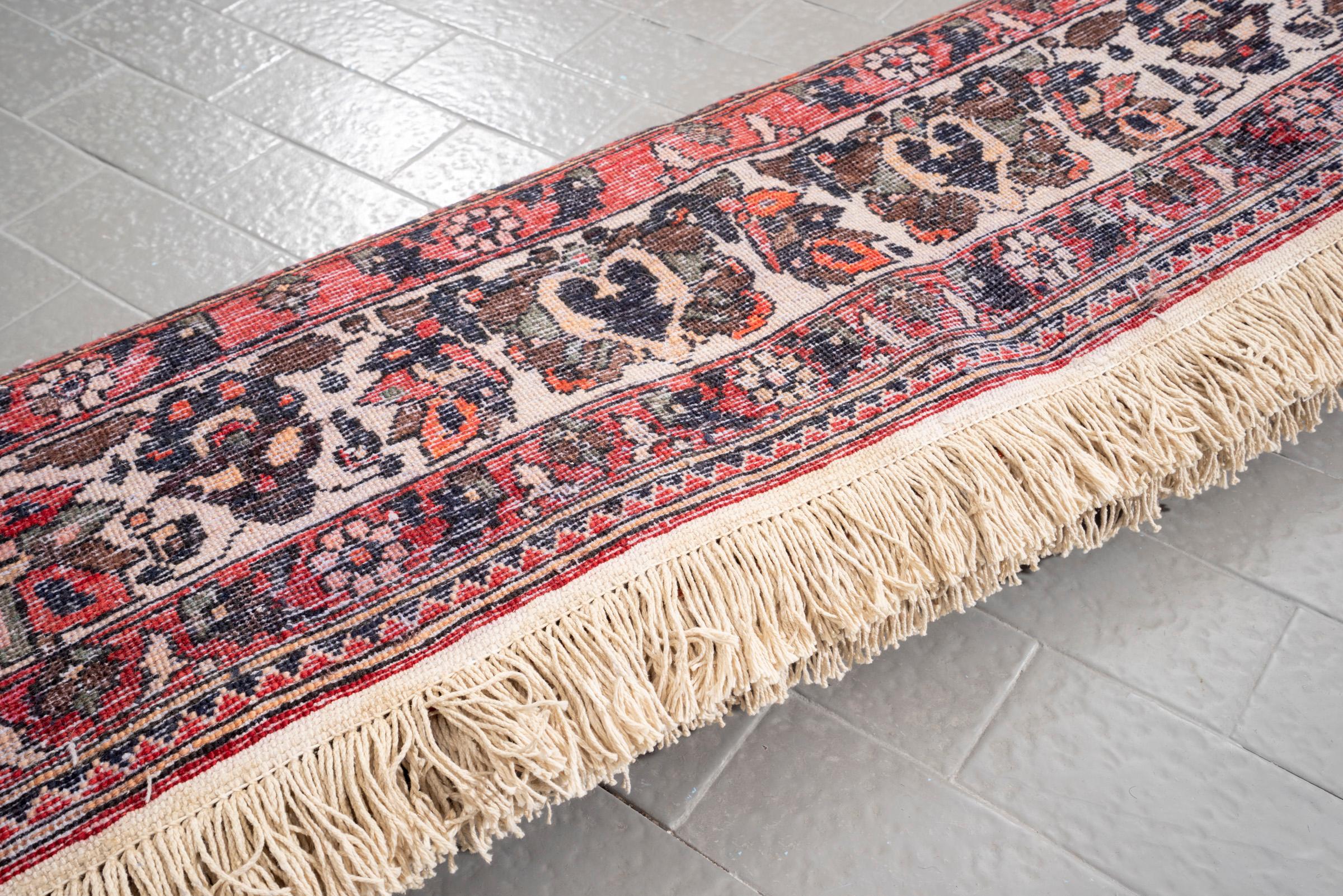Vintage Bakhtiari Cypress Lattices Persian Rug