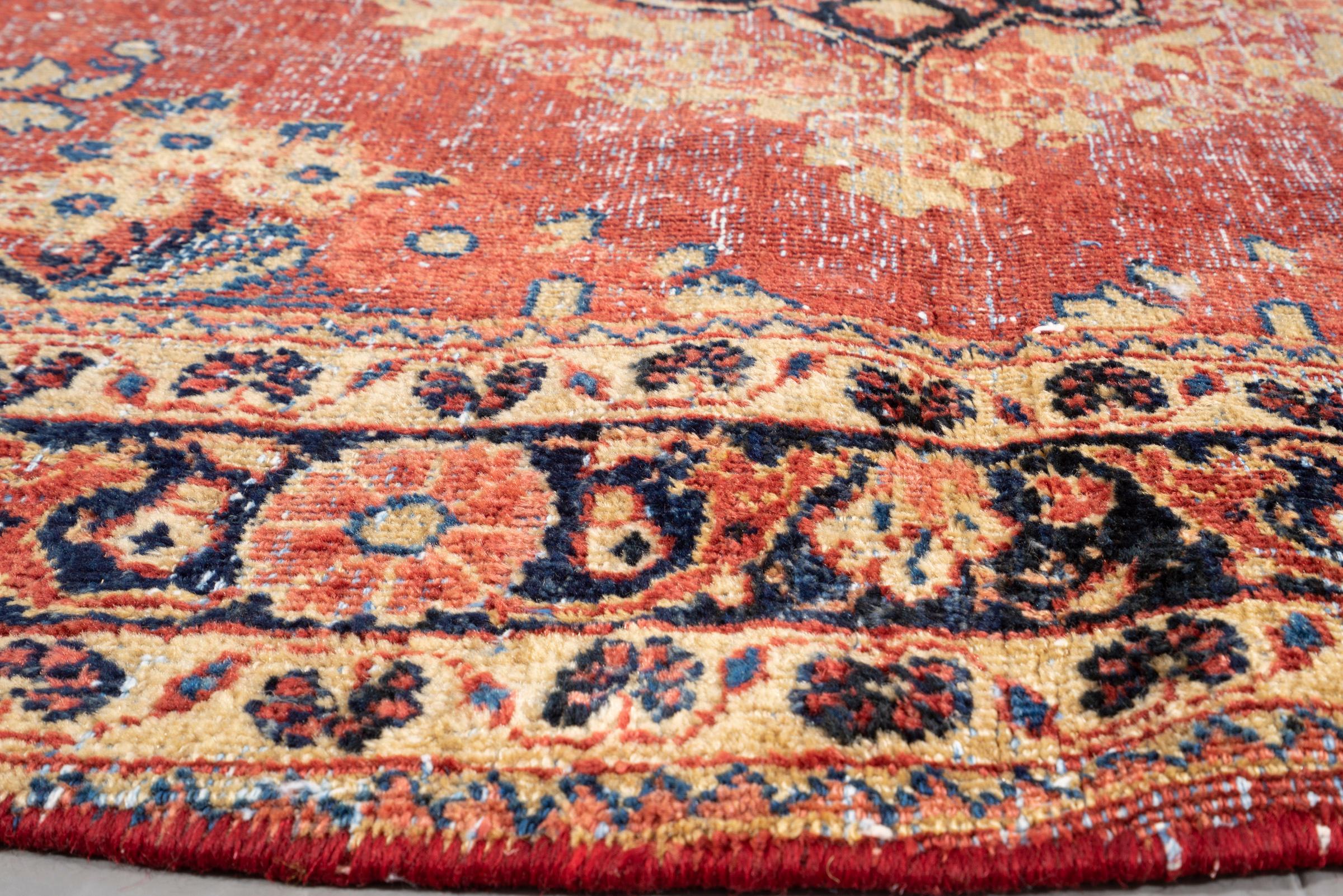 Antique Moshkabad Oval Persian Rug