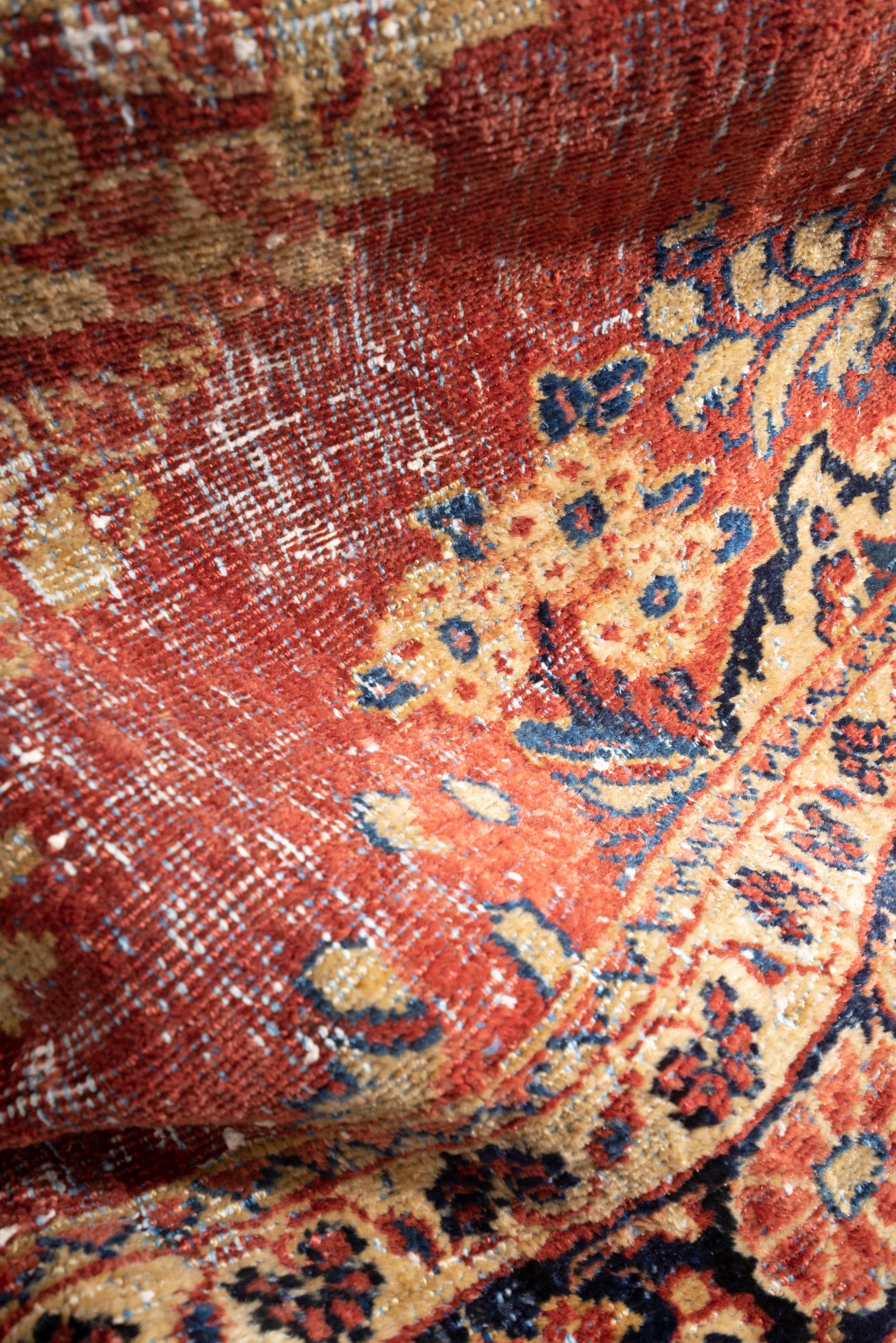 Antique Moshkabad Oval Persian Rug