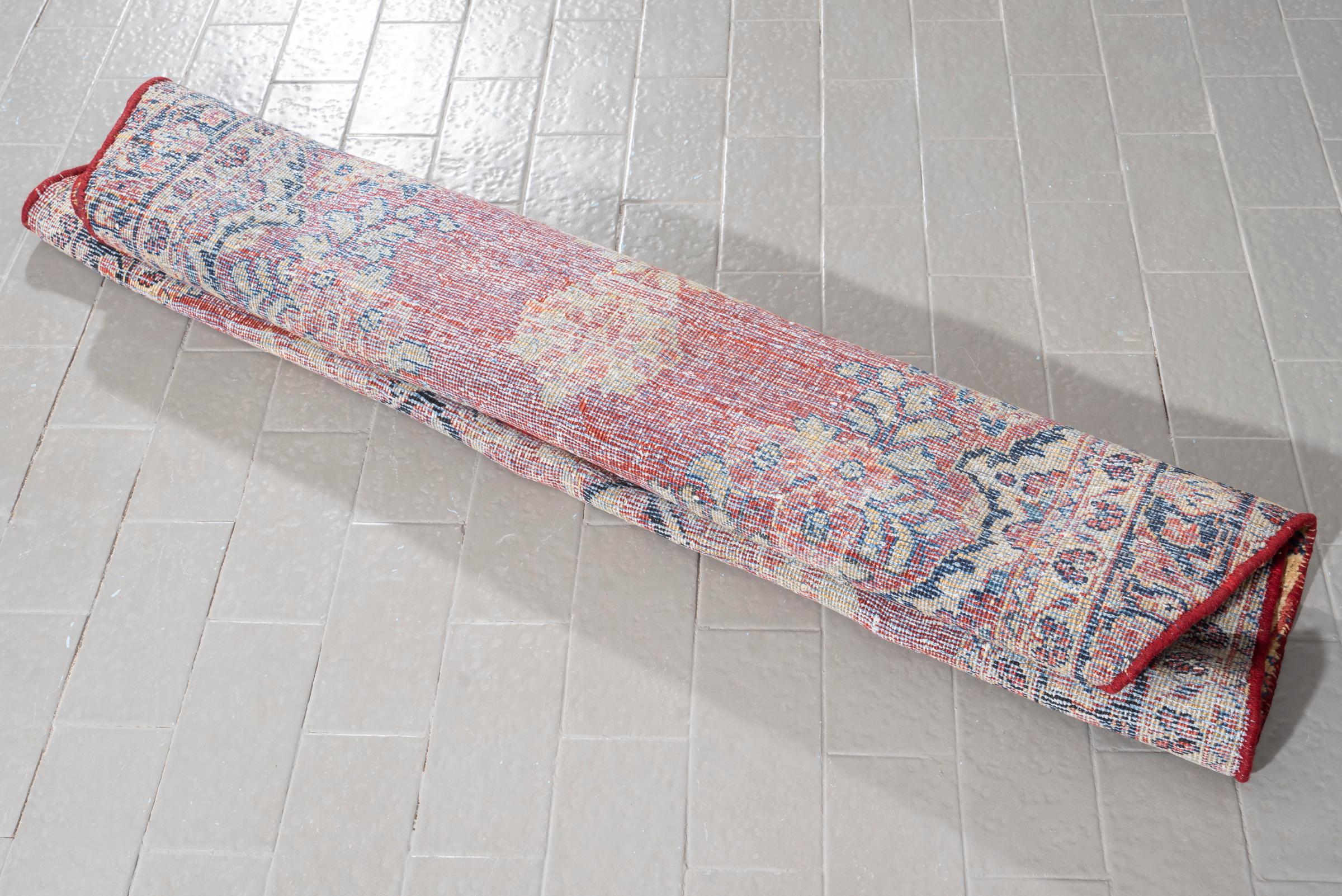 Antique Moshkabad Oval Persian Rug