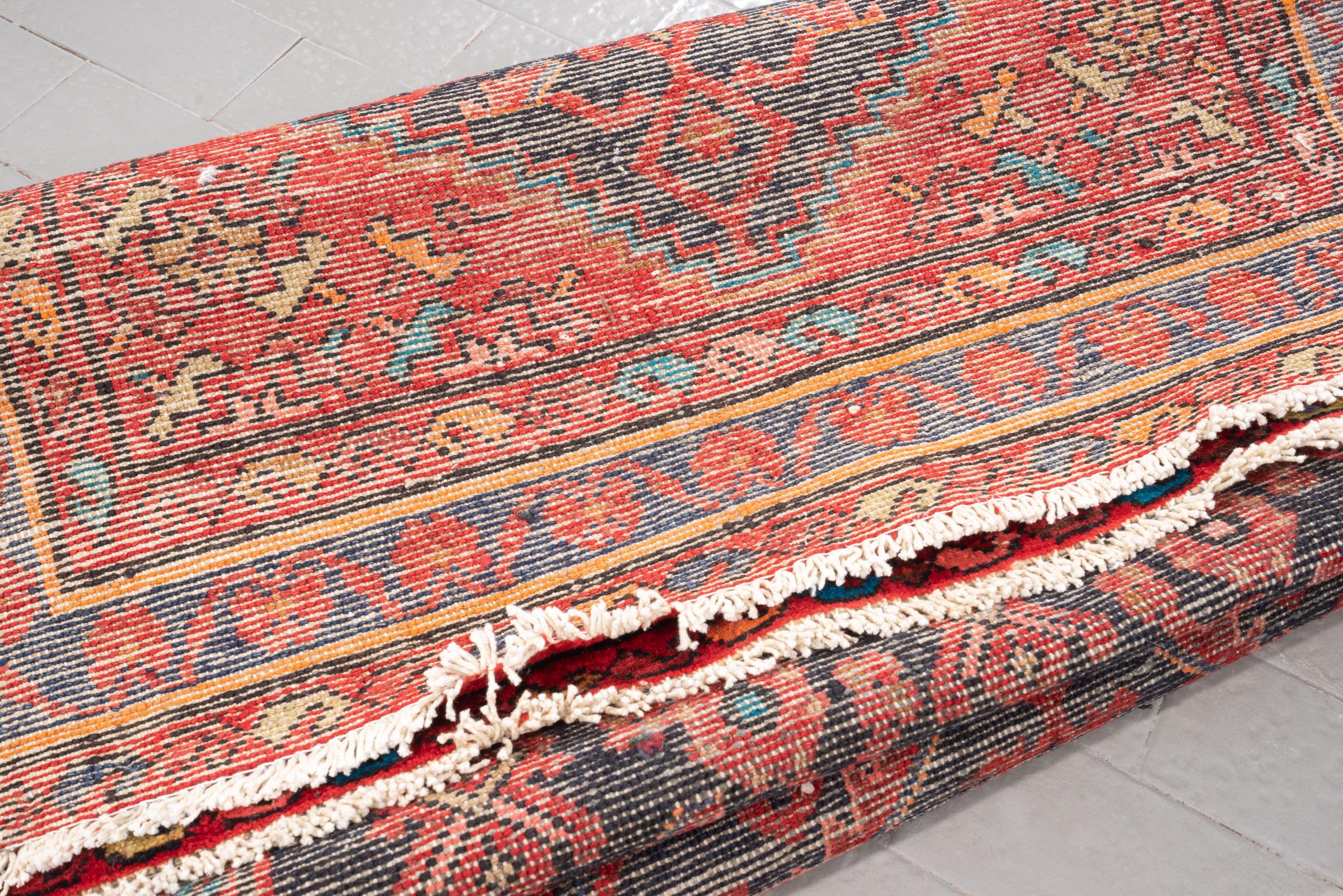 Antique Borujerd Mahi Rare Persian Runner Rug 2