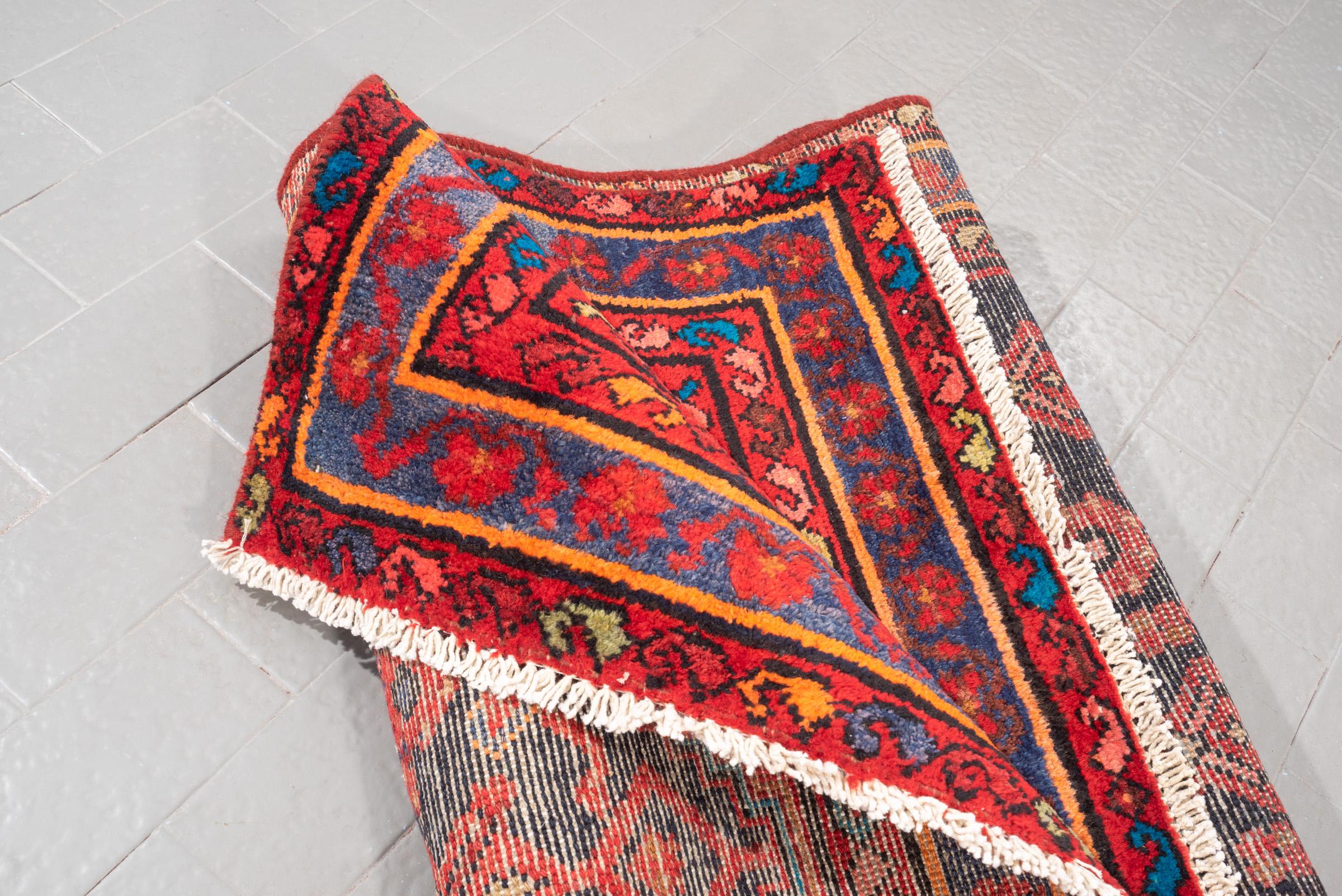Antique Borujerd Mahi Rare Persian Runner Rug 2