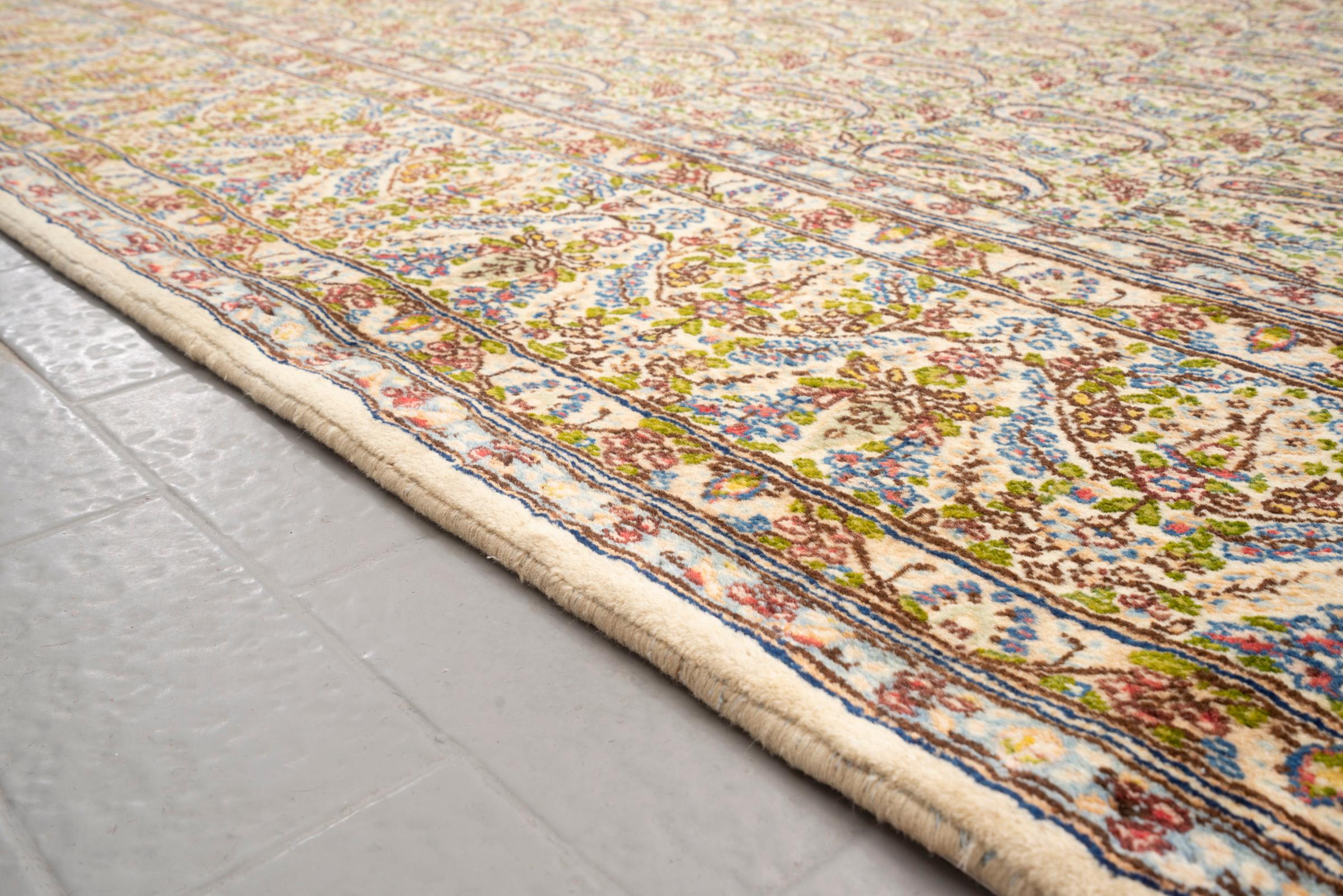 Antique Super size Kerman Boteh Persian Rug