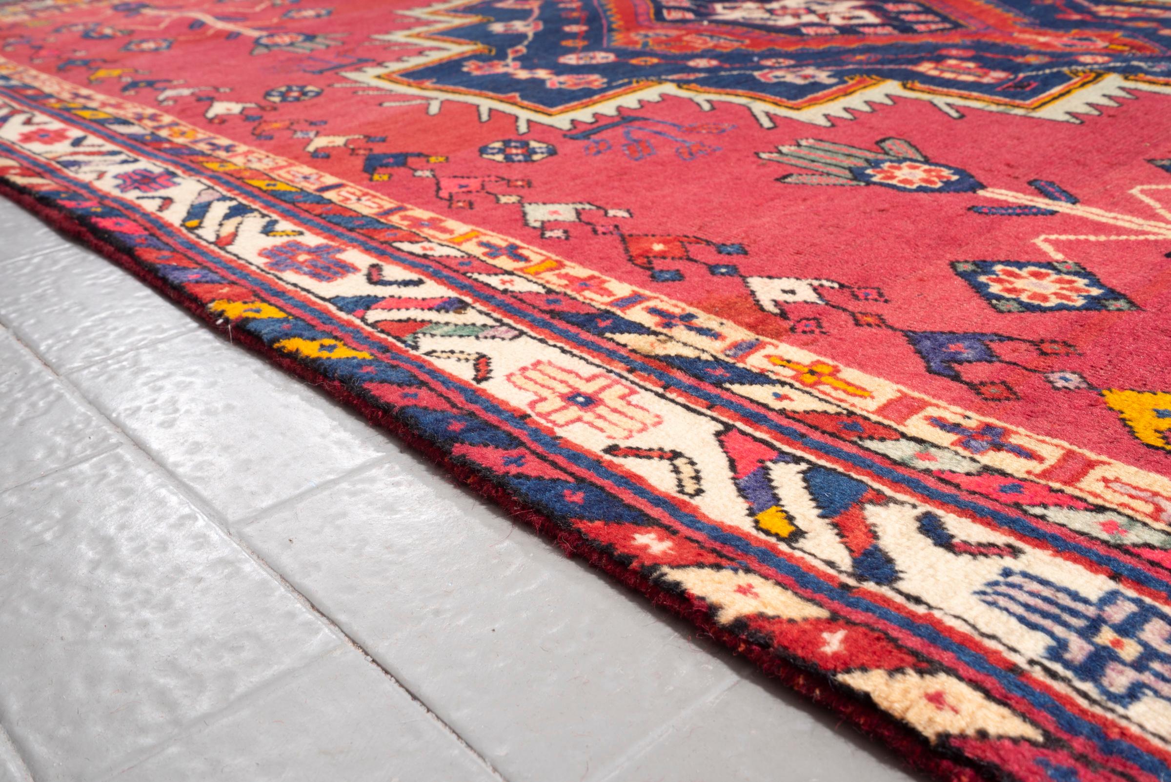 Vintage Sirjan Navy Toranj Persian Rug