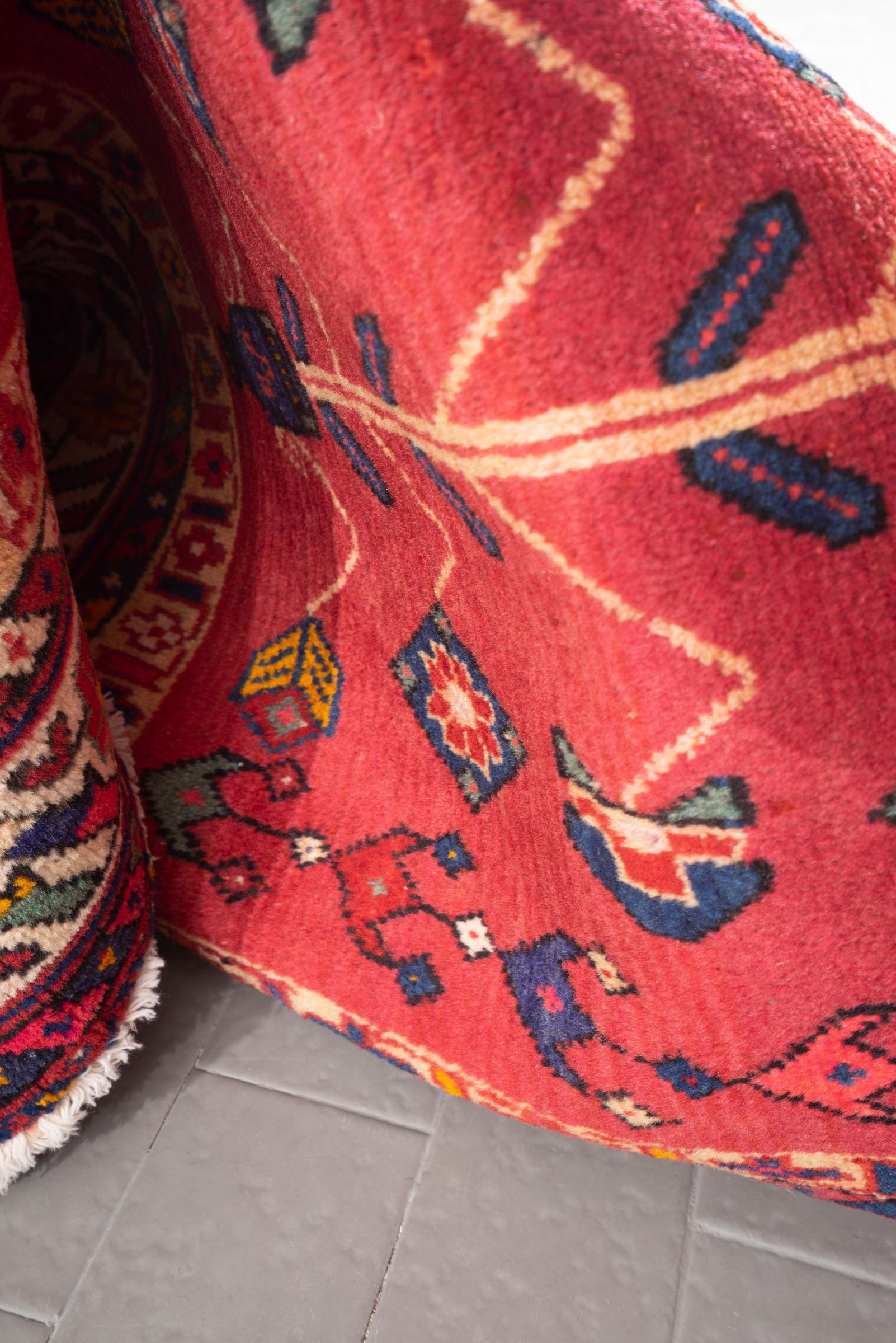 Vintage Sirjan Navy Toranj Persian Rug