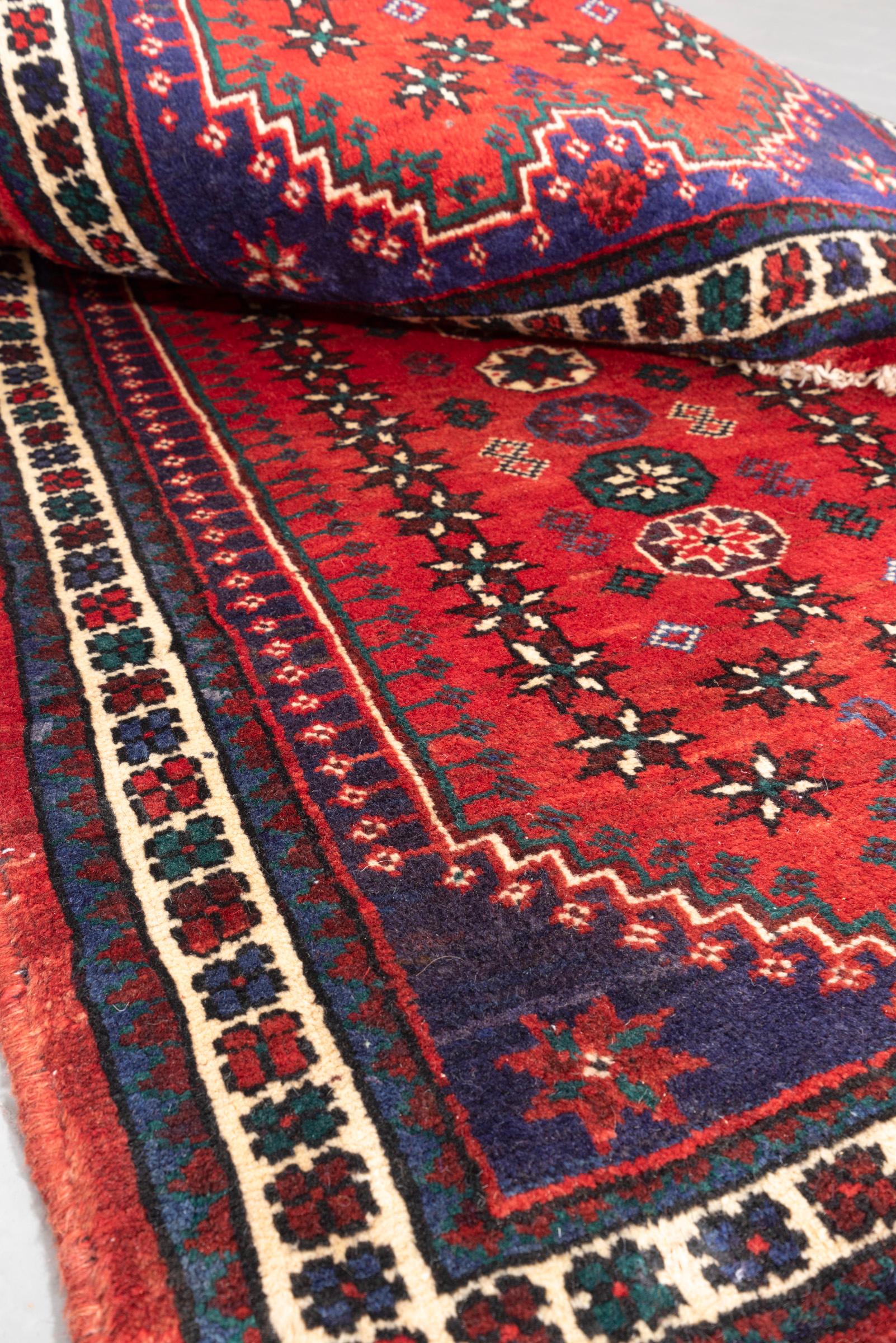 Vintage Qashqai Howz Persian Runner Rug