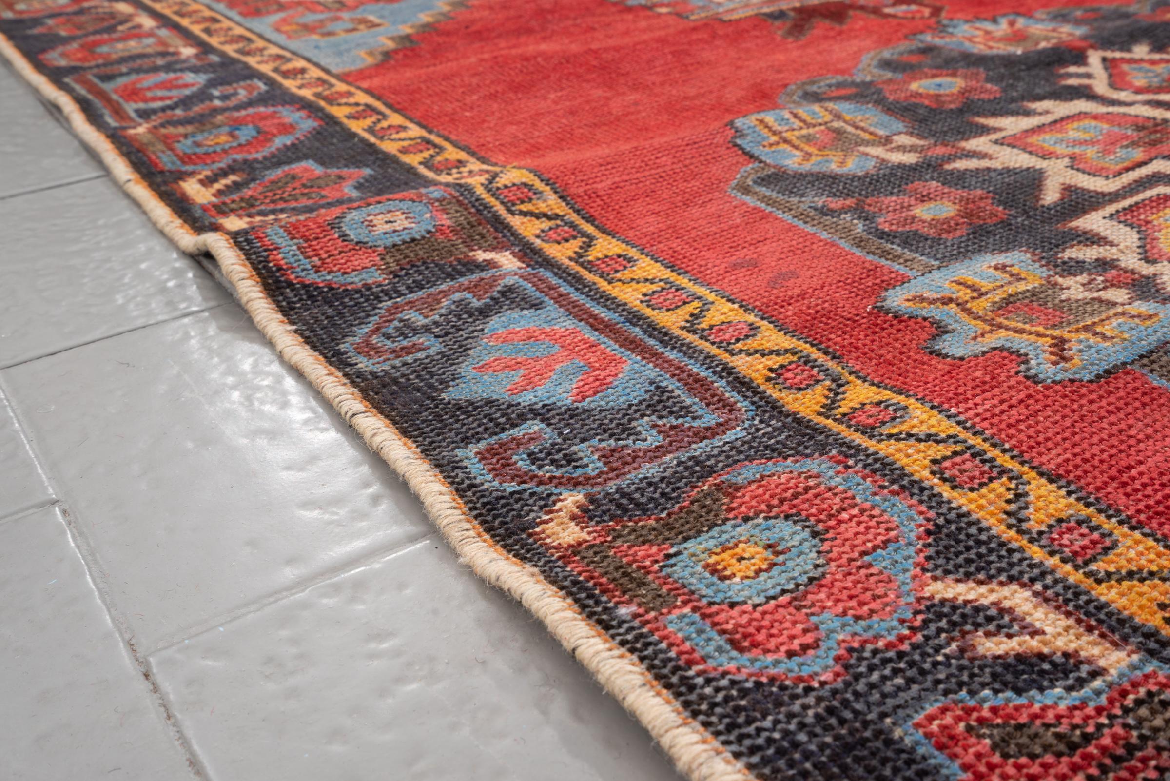 Vintage Afshar Crown Vintage Worn Persian Rug