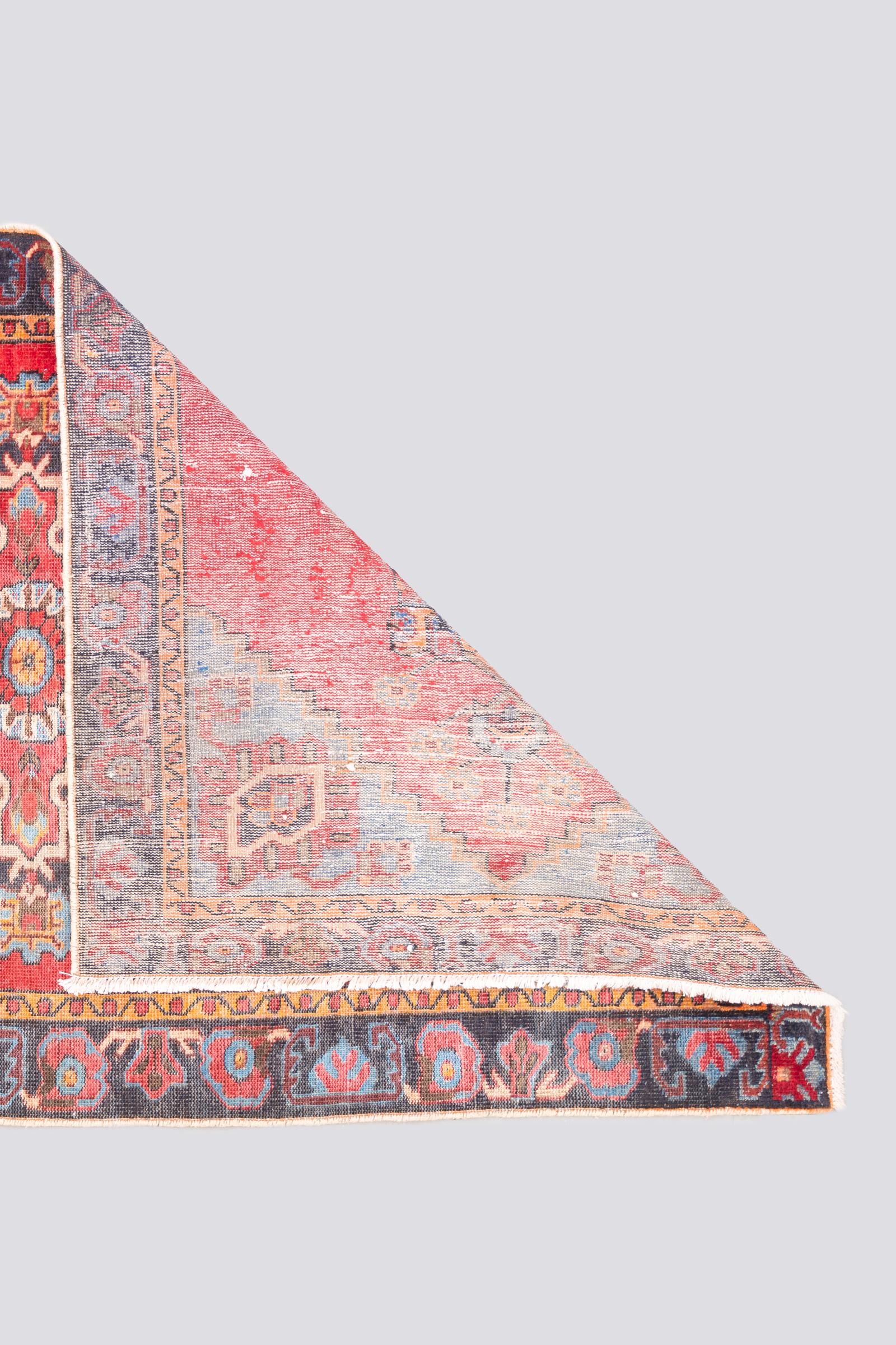 Vintage Afshar Crown Vintage Worn Persian Rug