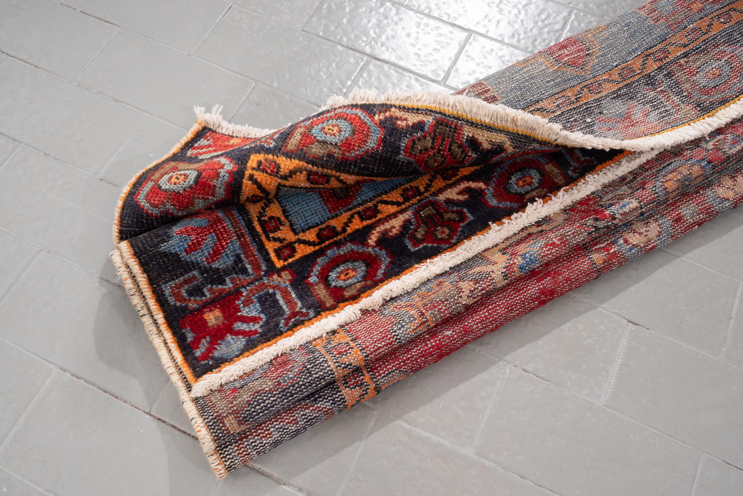 Vintage Afshar Crown Vintage Worn Persian Rug