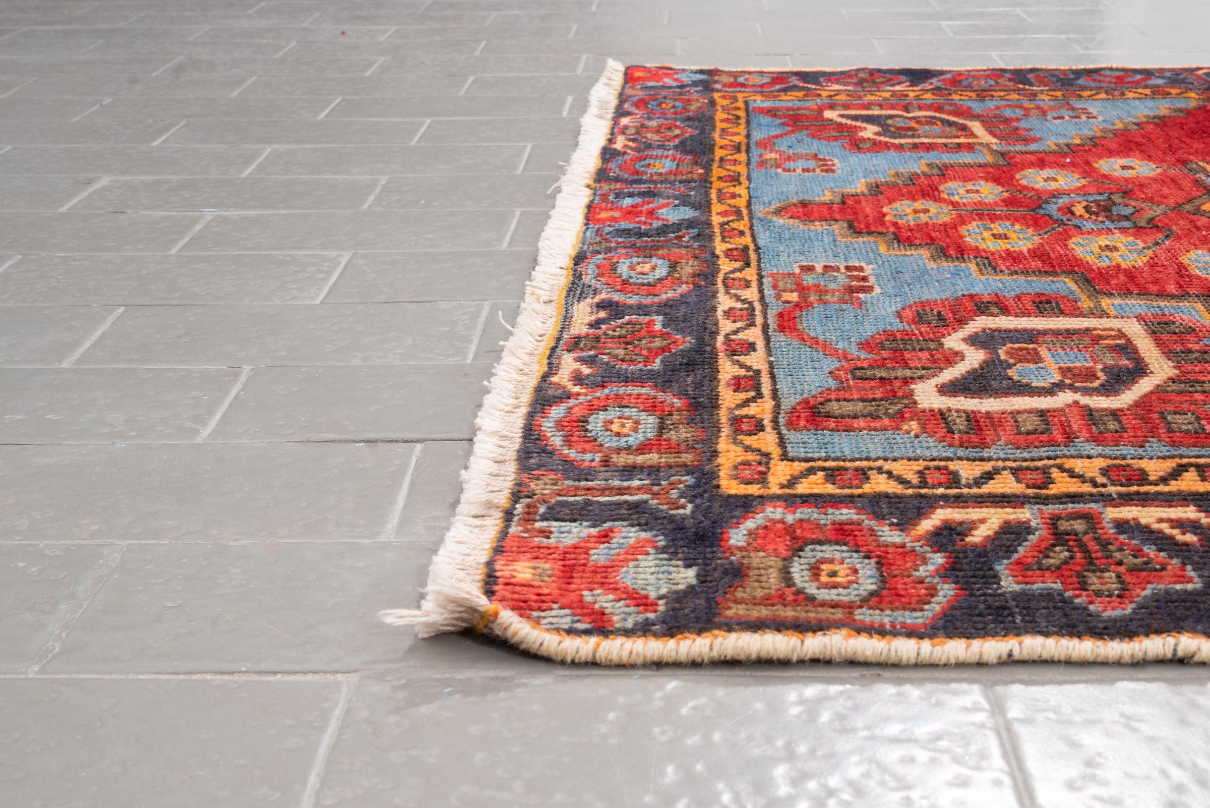 Vintage Afshar Crown Vintage Worn Persian Rug