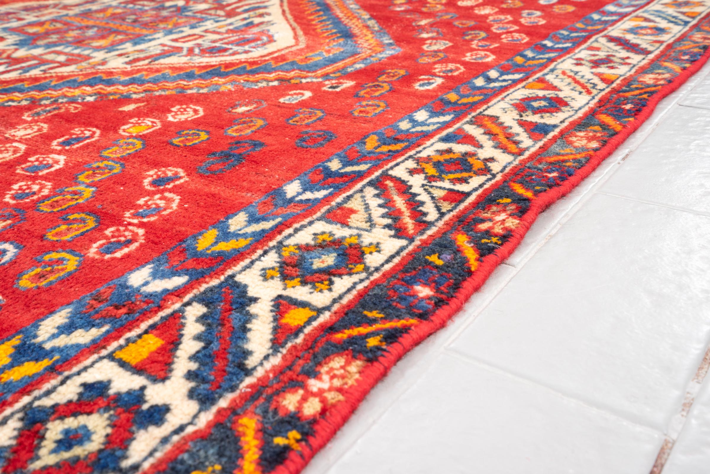 Vintage Dehaj double Toranj Persian Rug