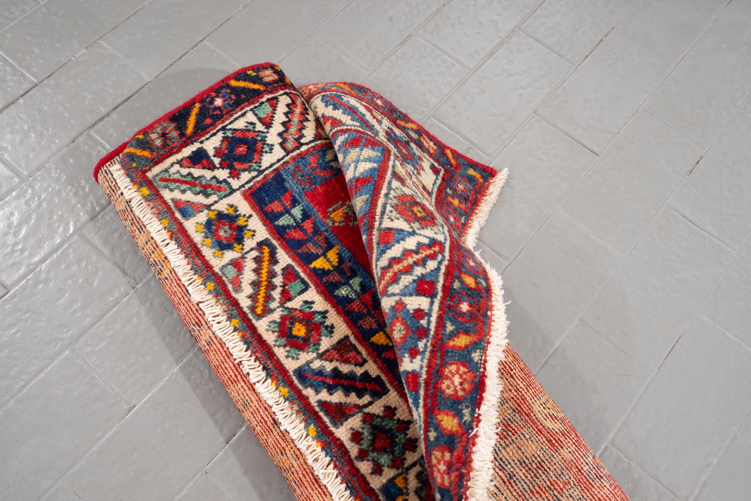 Vintage Dehaj double Toranj Persian Rug