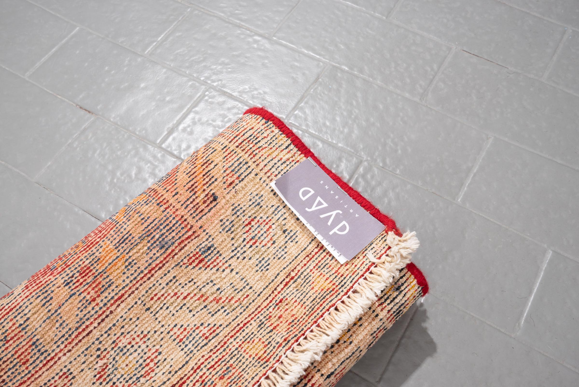 Vintage Dehaj double Toranj Persian Rug