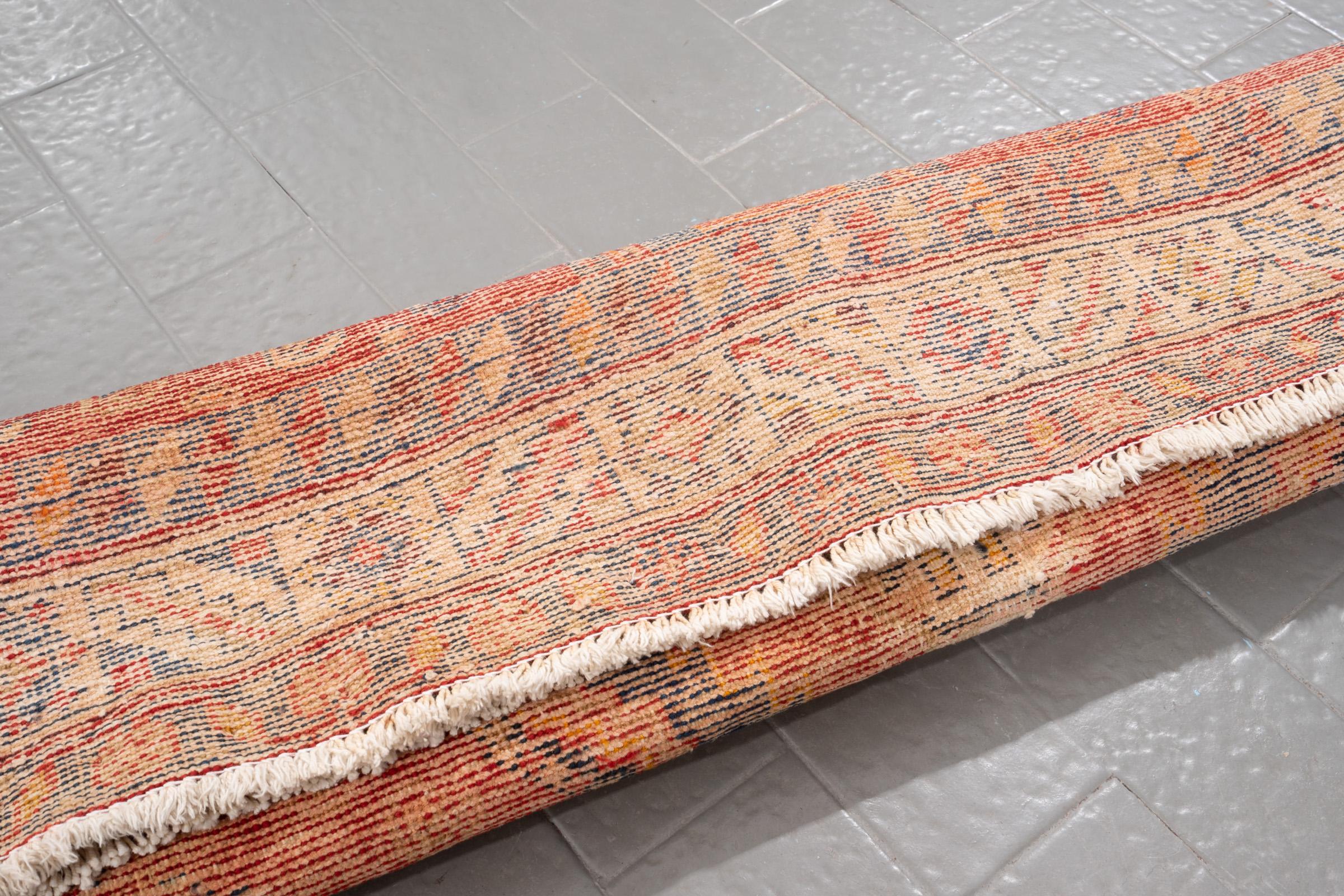 Vintage Dehaj double Toranj Persian Rug