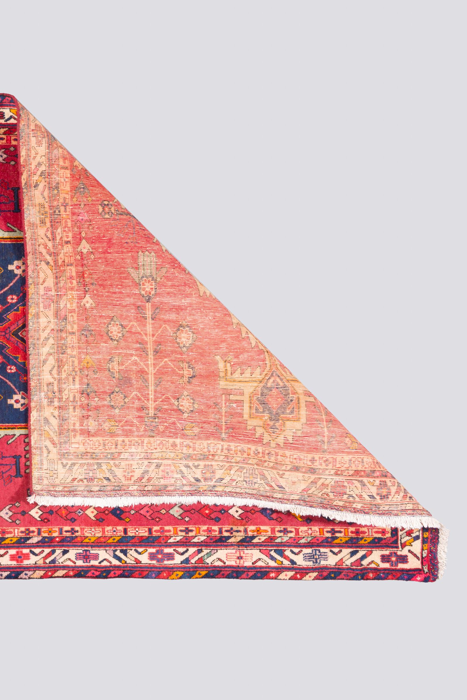 Vintage Sirjan Navy Toranj Persian Rug