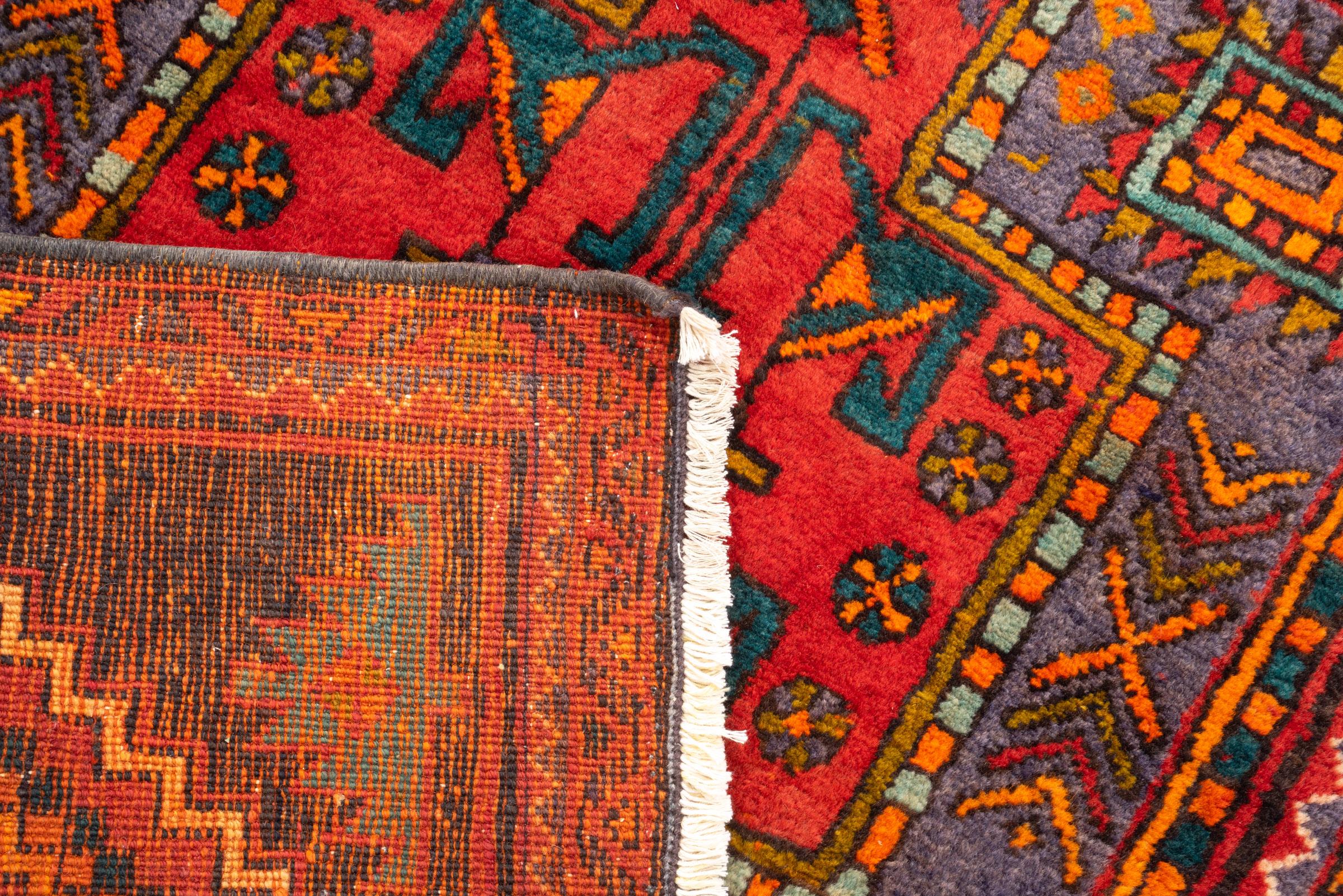 Vintage Meshkin triple Toranj Persian Runner Rug