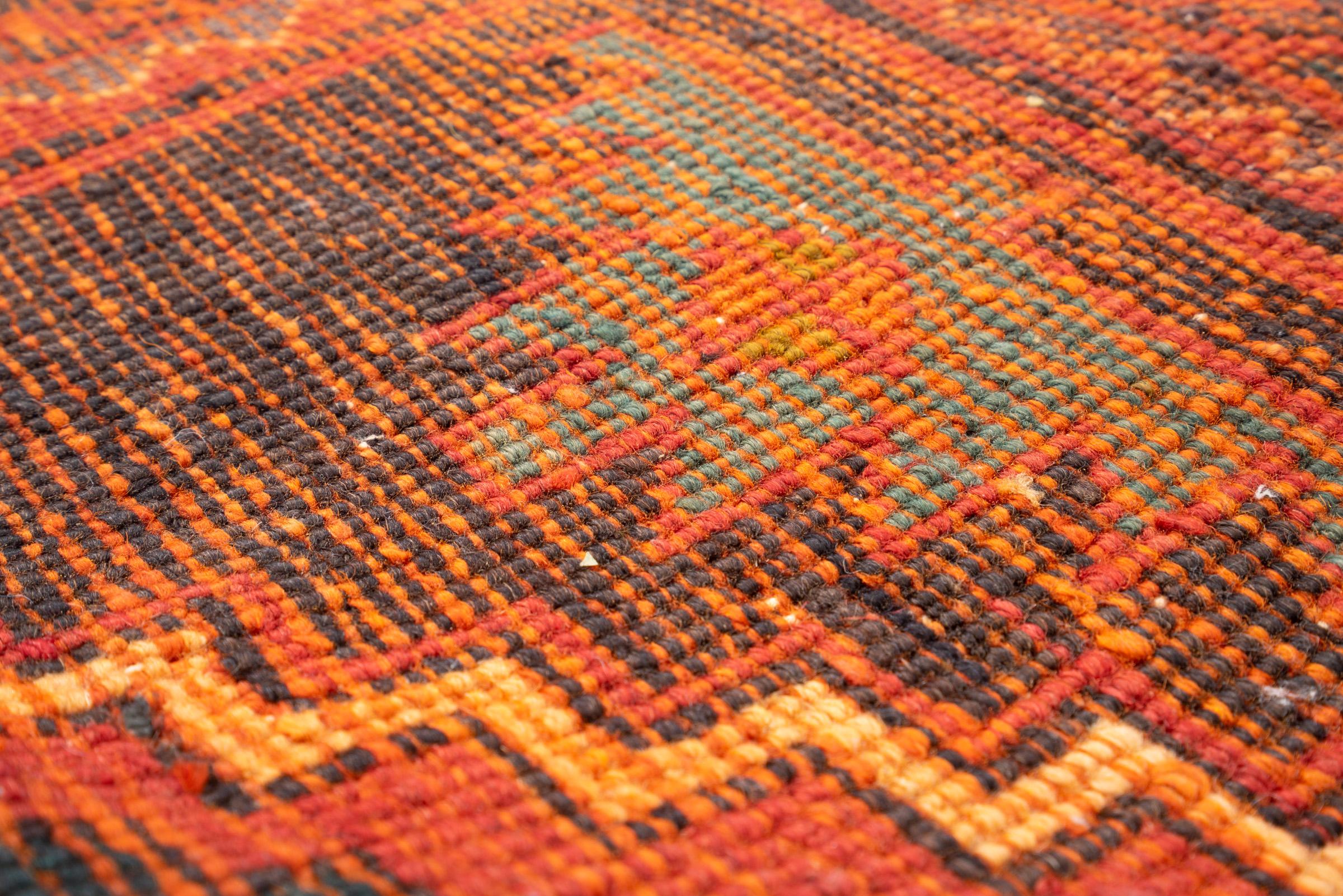 Vintage Meshkin triple Toranj Persian Runner Rug