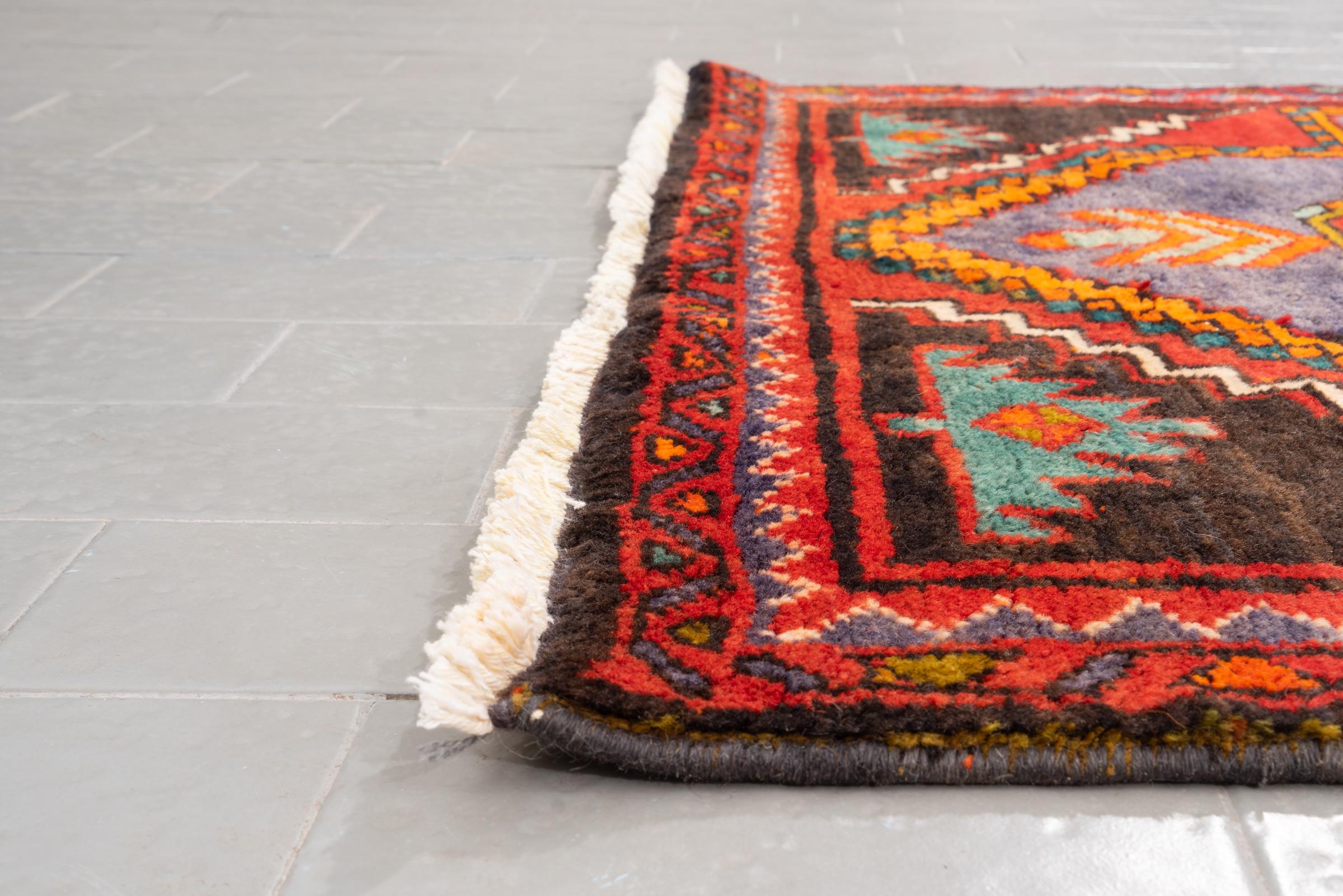 Vintage Meshkin triple Toranj Persian Runner Rug