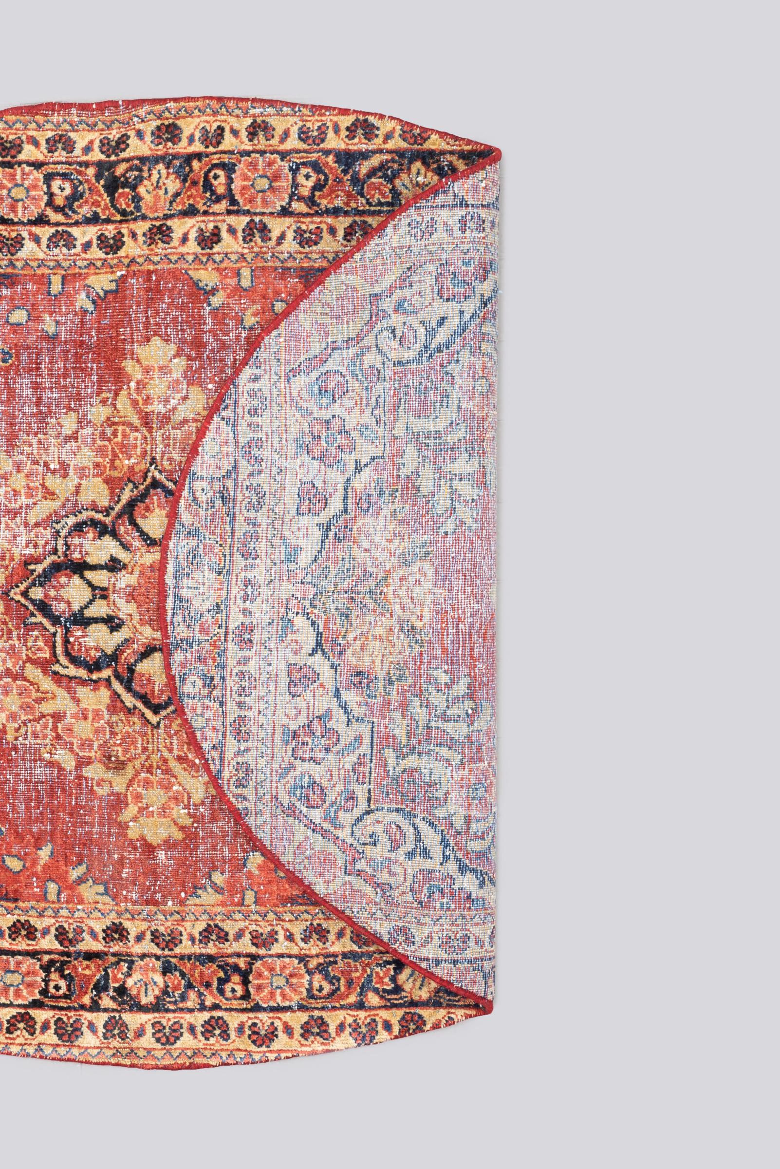 Antique Moshkabad Oval Persian Rug
