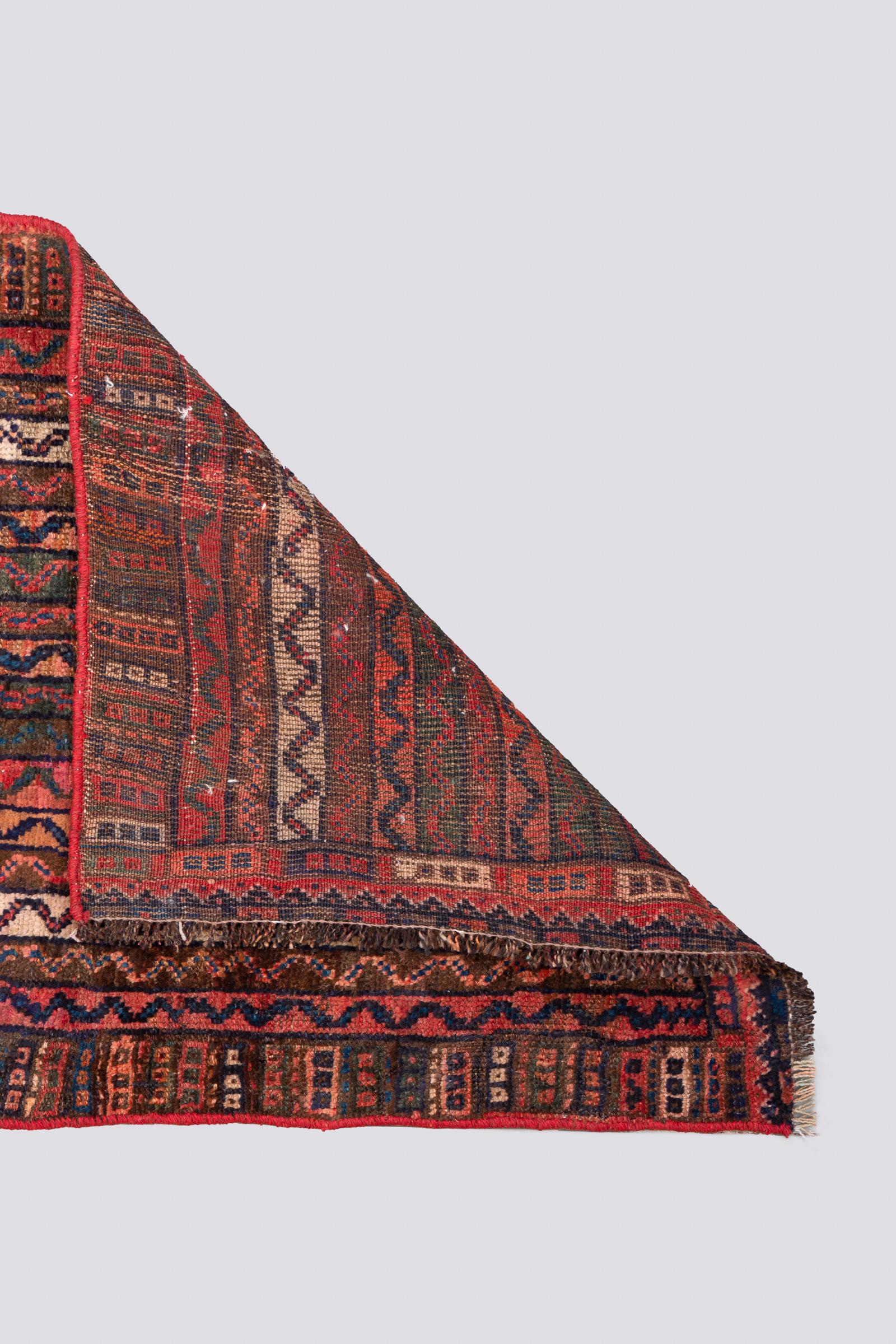 Antique Qashqai Muhrammat Persian Poshti Rug