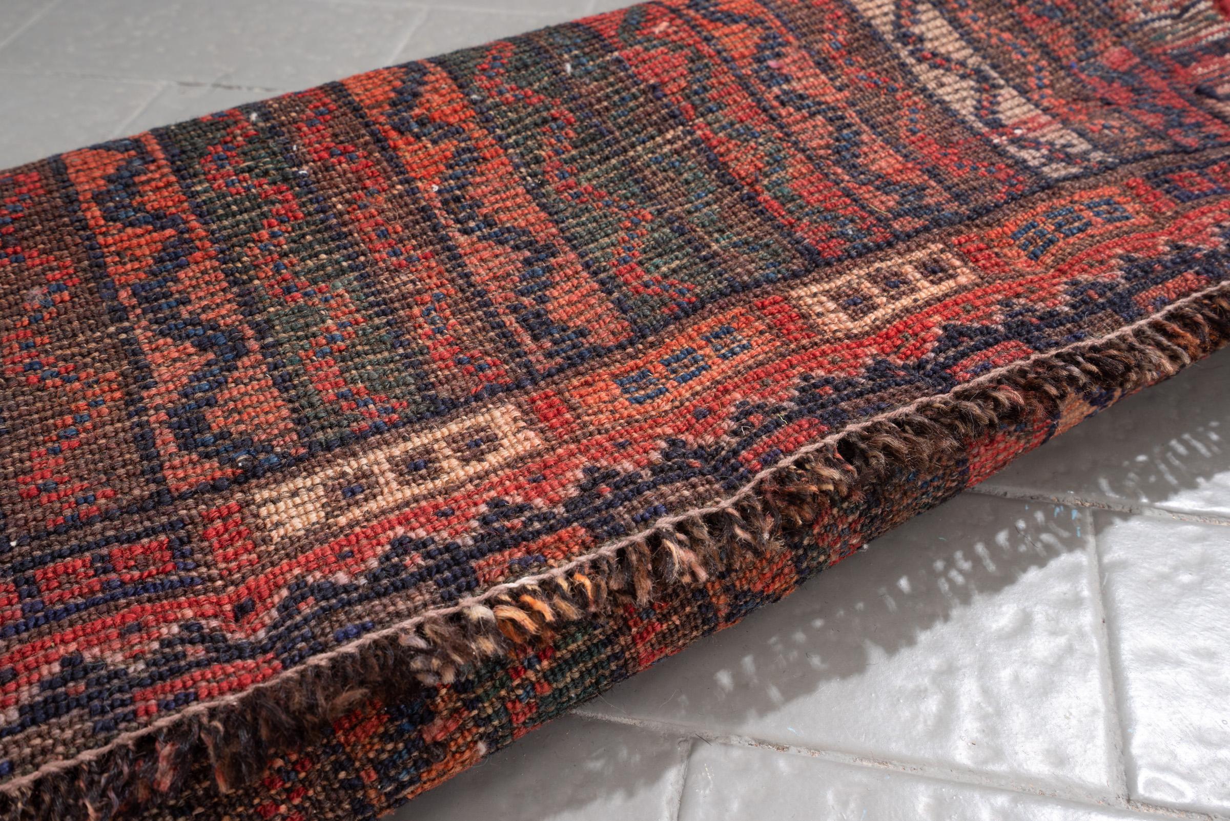 Antique Qashqai Muhrammat Persian Poshti Rug