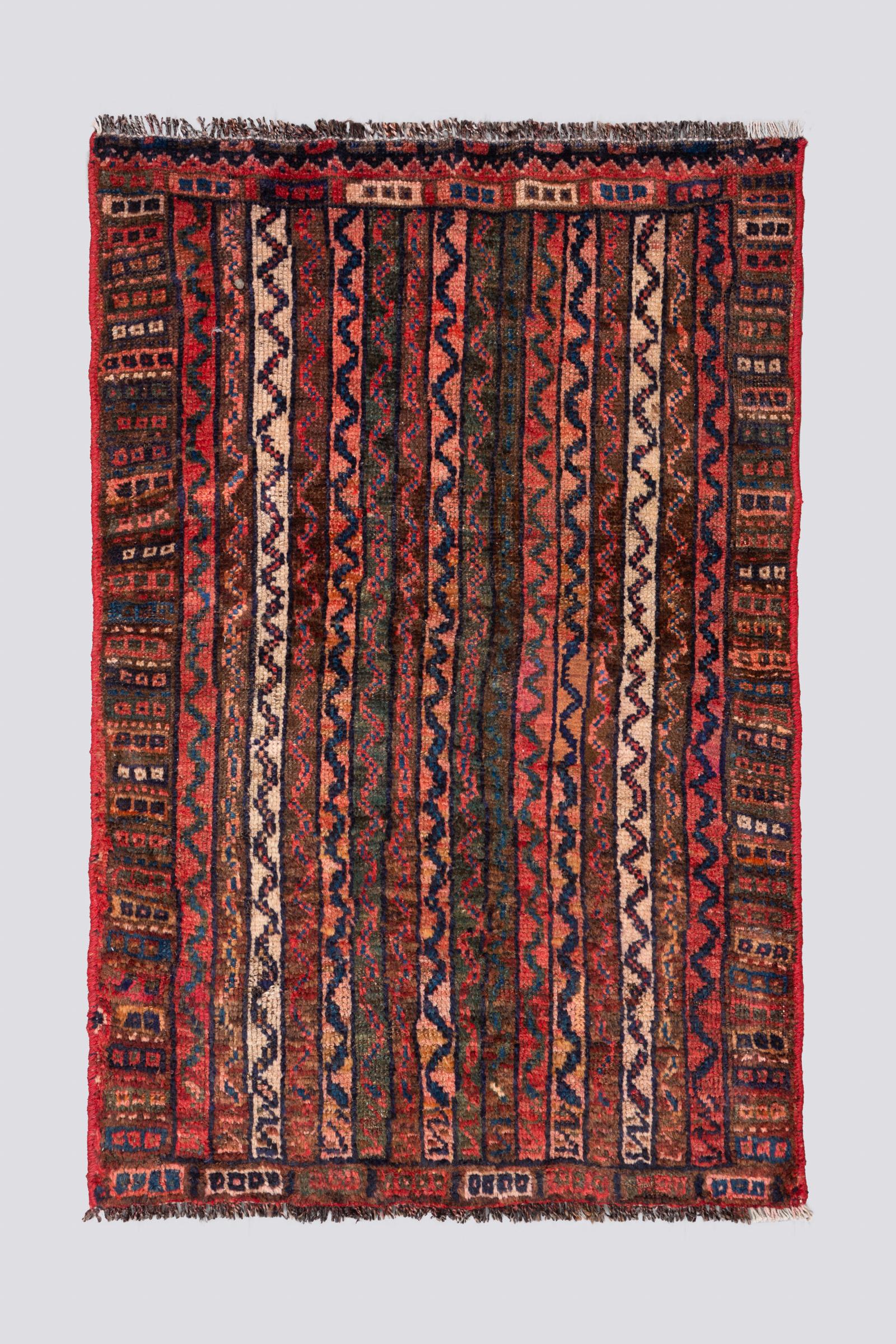 Antique Qashqai Muhrammat Carpet Poshti 0.7SQM